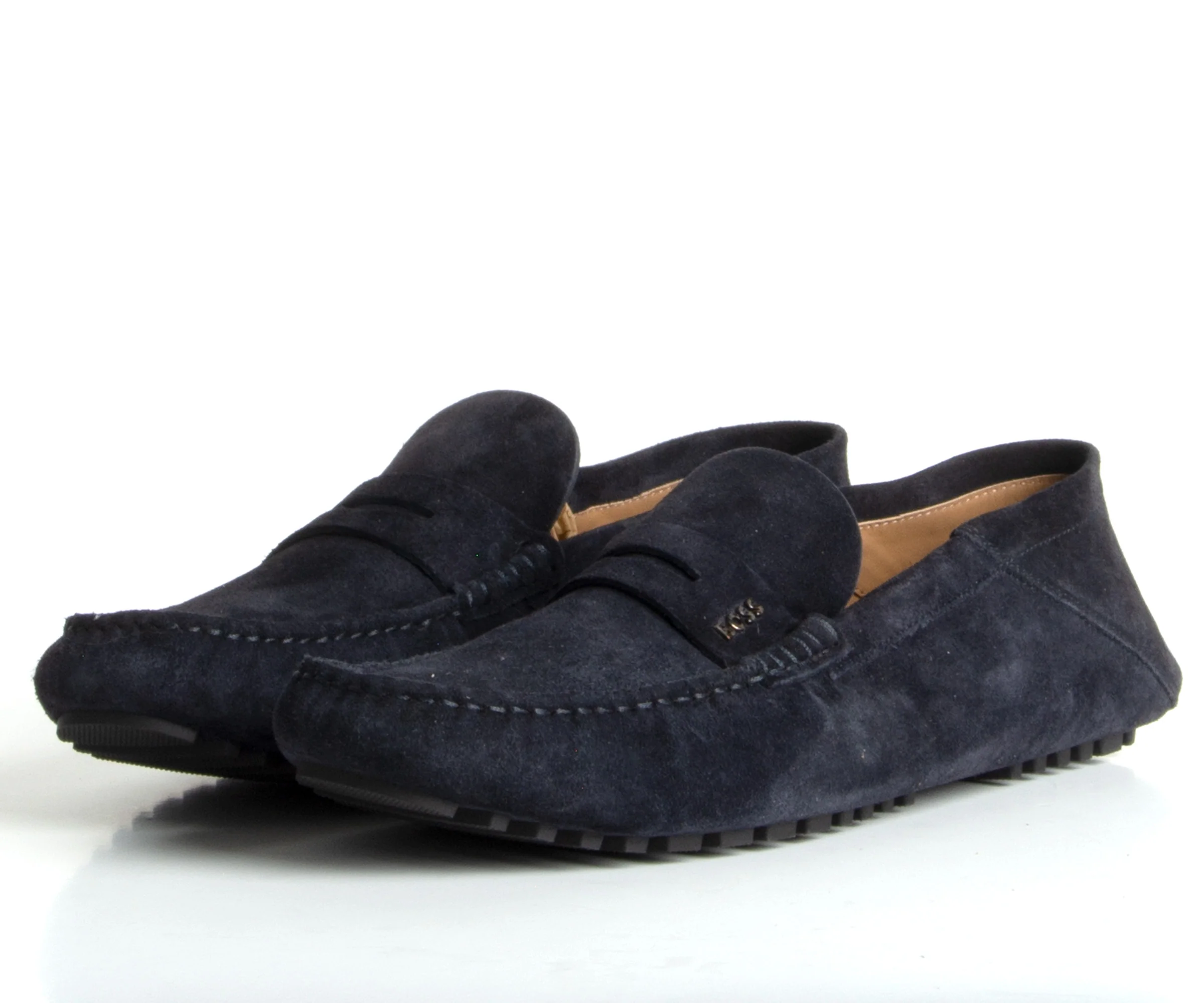 HUGO BOSS Driver Moccasins Leather Dark Blue - Image 4