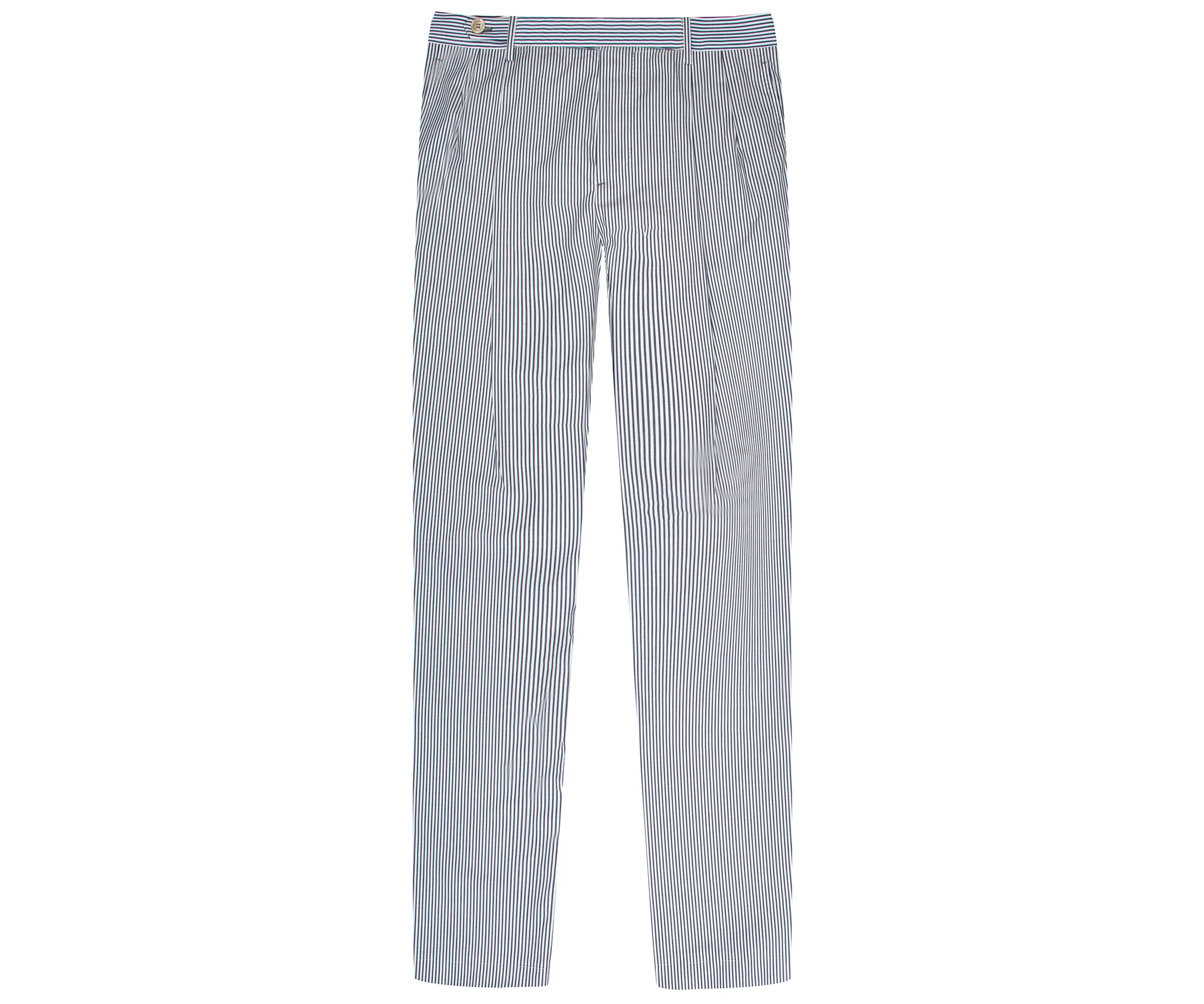 BRUNELLO CUCINELLI Striped Comfort Cotton Suit Blue - Image 2