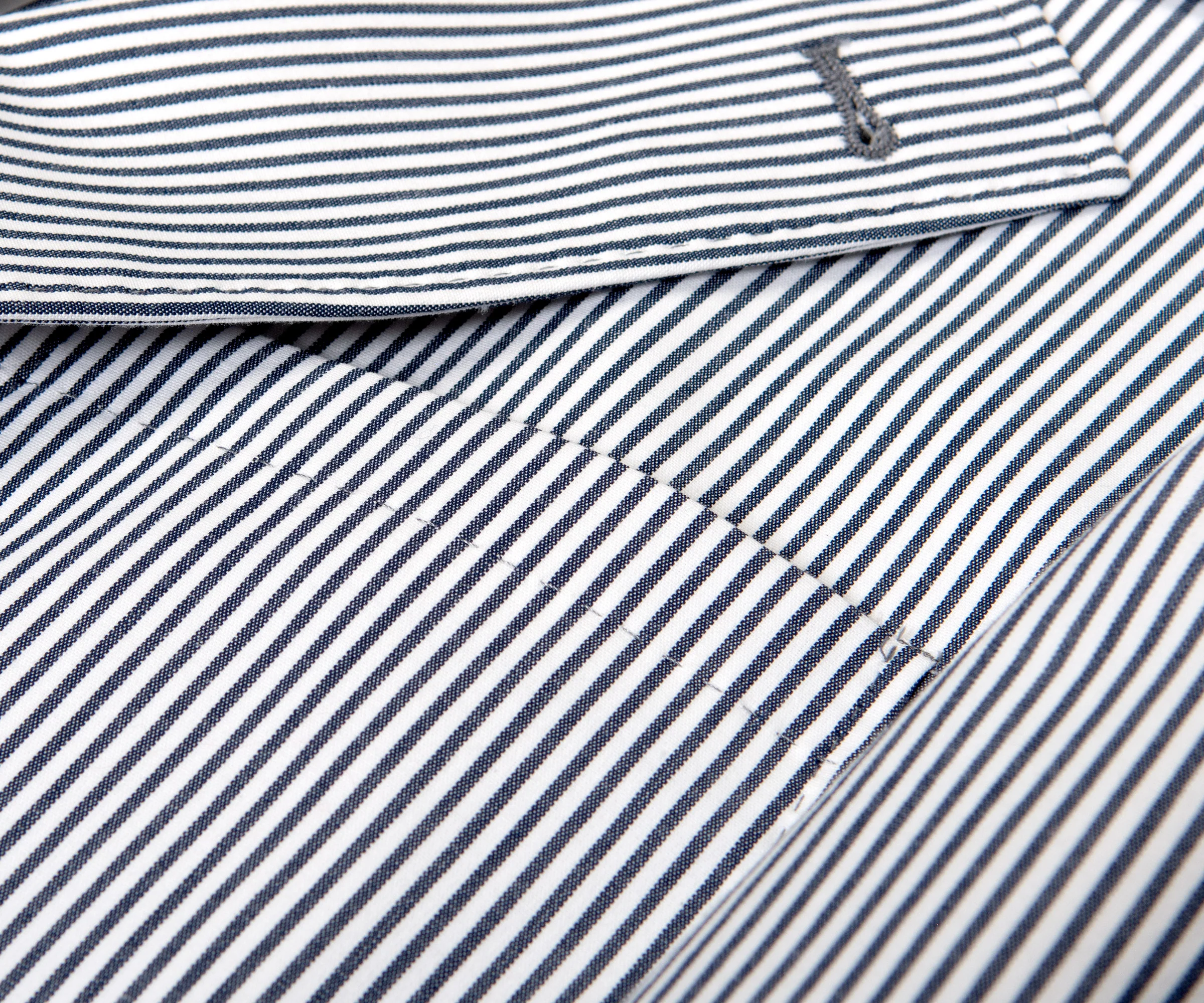 BRUNELLO CUCINELLI Striped Comfort Cotton Suit Blue - Image 3
