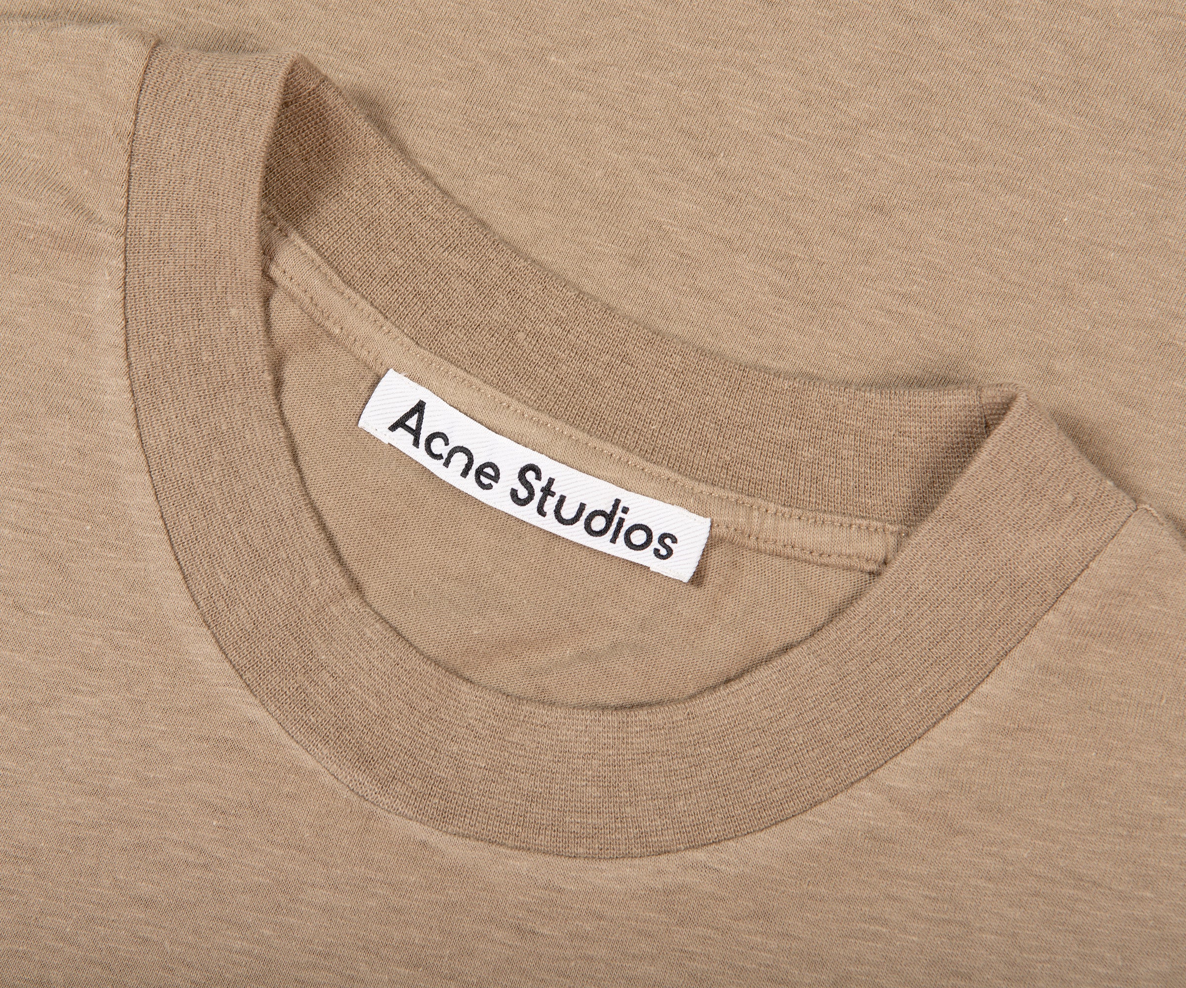 Acne Studios Glow In The Dark Logo T-Shirt Dark Beige - Image 2