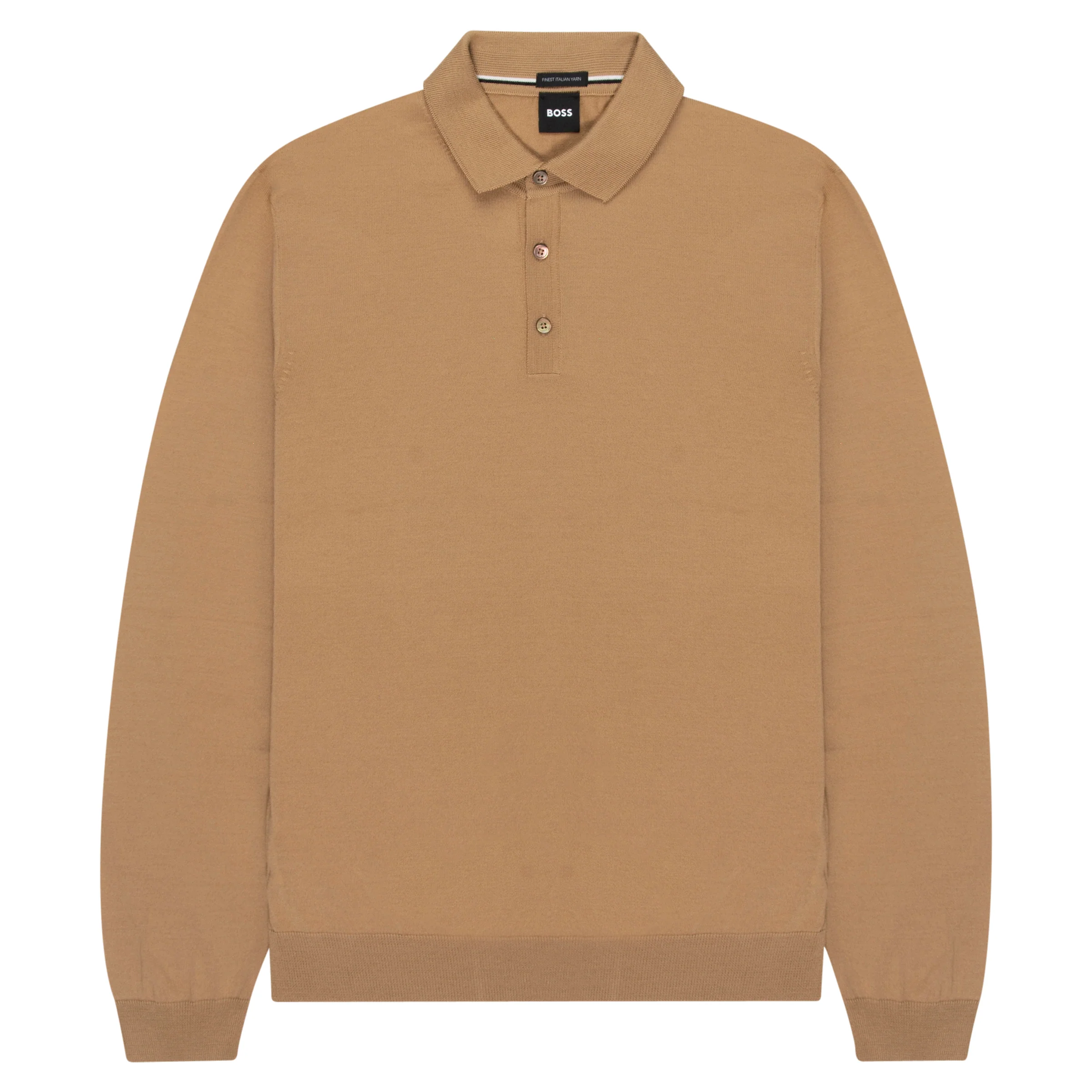 BOSS Lancione LS Wool Polo Medium Beige