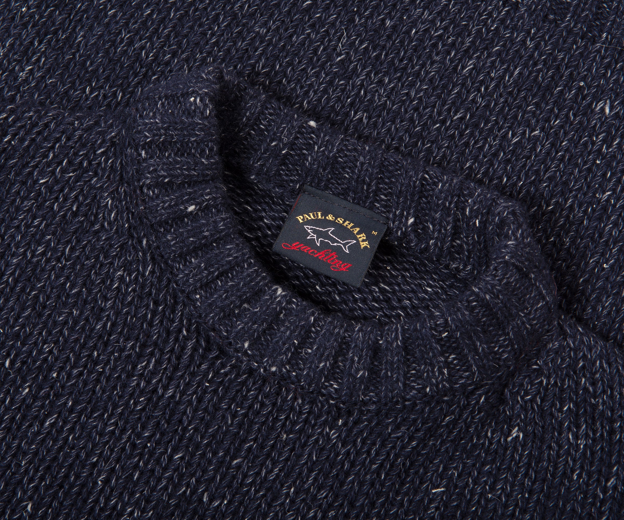 Paul & Shark Speckled Wool Crewneck Knit Navy - Image 2