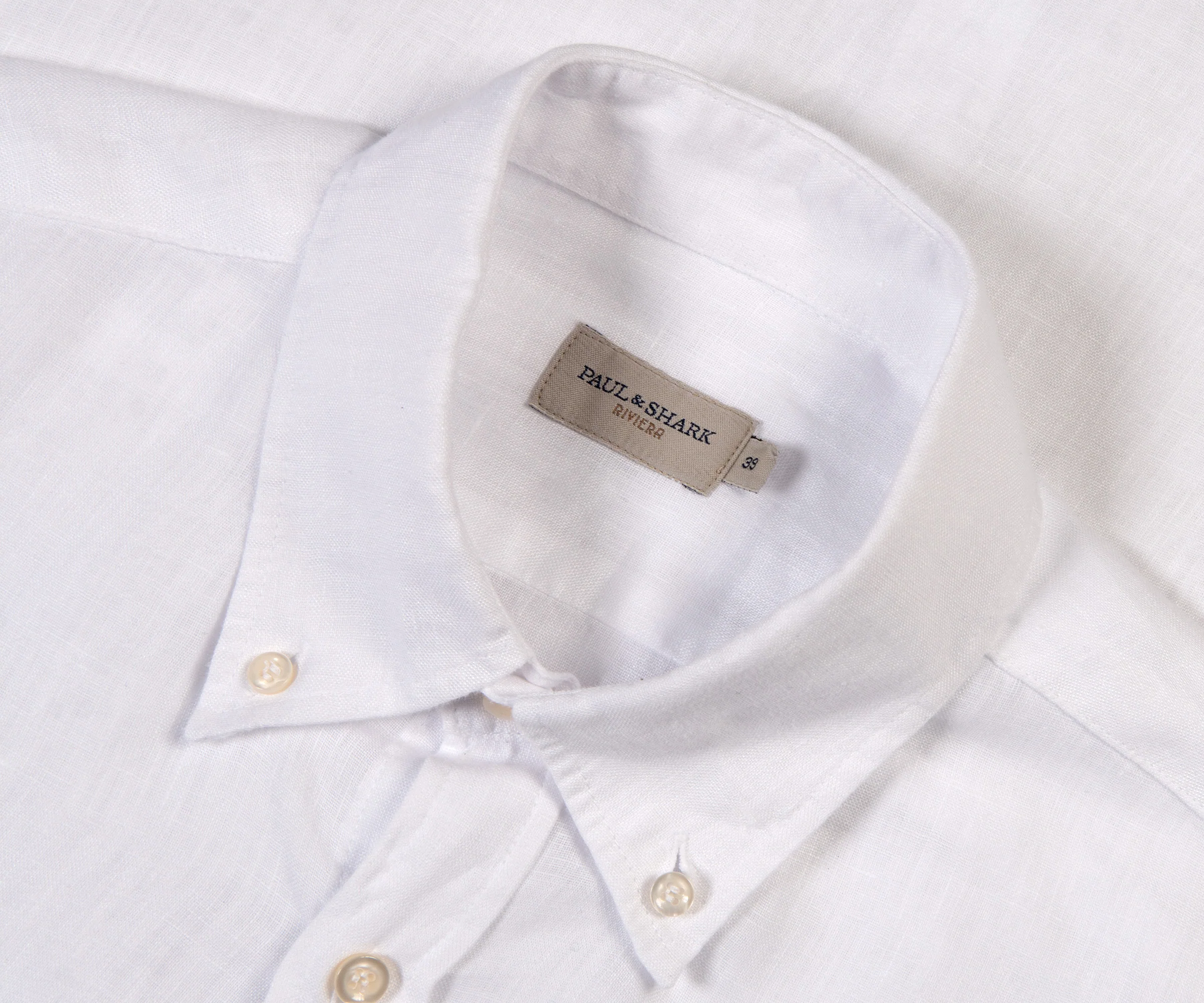Paul & Shark SS Riviera Linen Shirt White - Image 2
