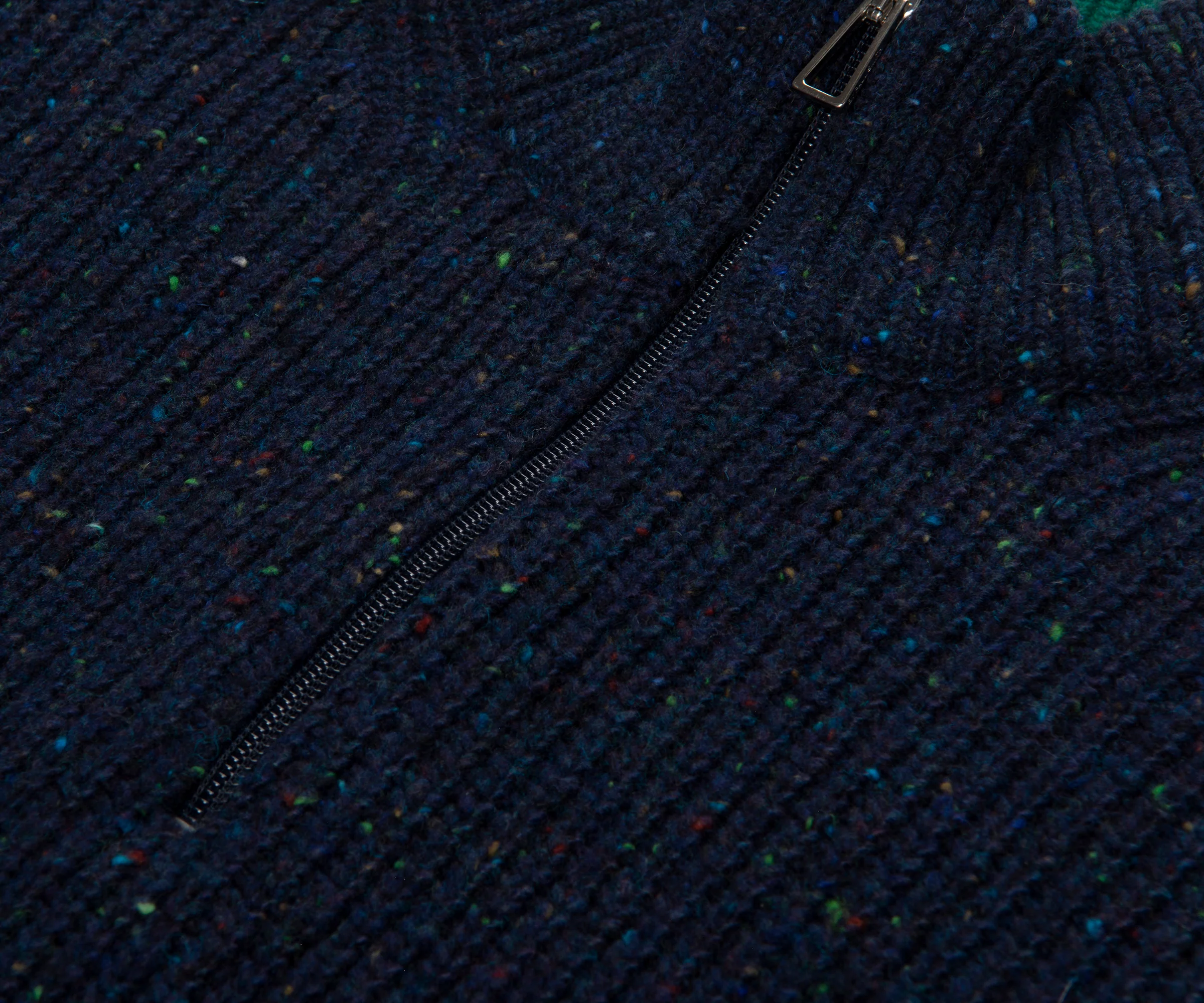 Paul Smith Speckled Ribbed 1/4 Zip Sweater Navy/Multi - Image 3