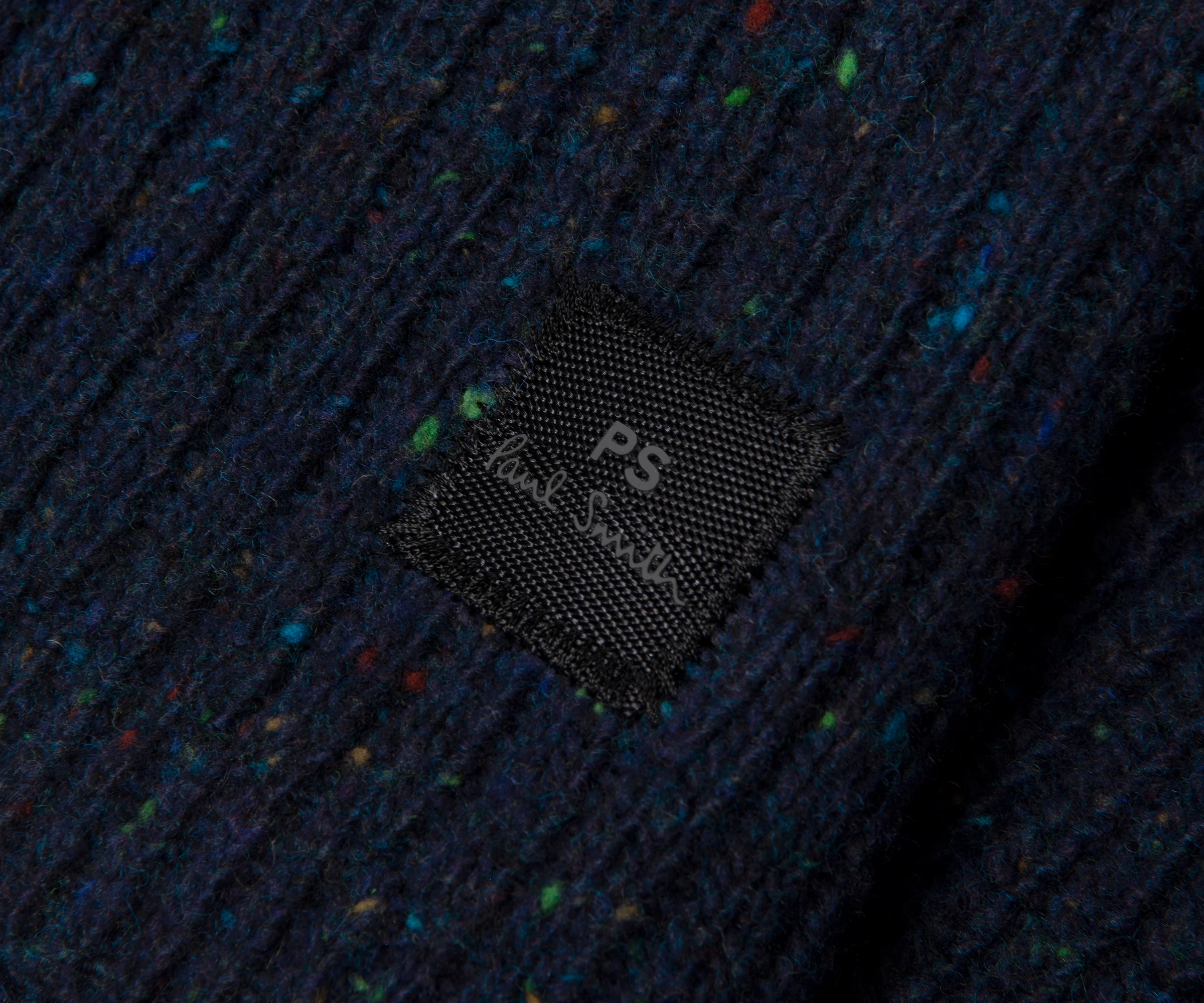 Paul Smith Speckled Ribbed 1/4 Zip Sweater Navy/Multi - Image 4