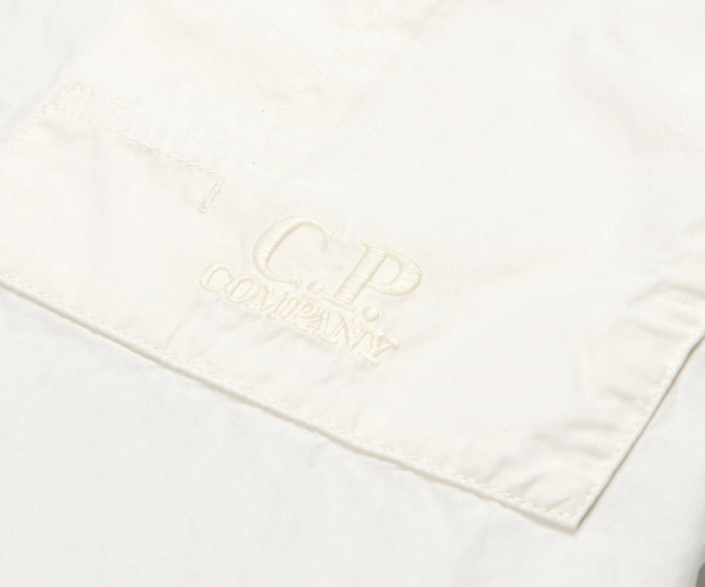 C.P. Company LS Poplin Shirt Off White - Image 2