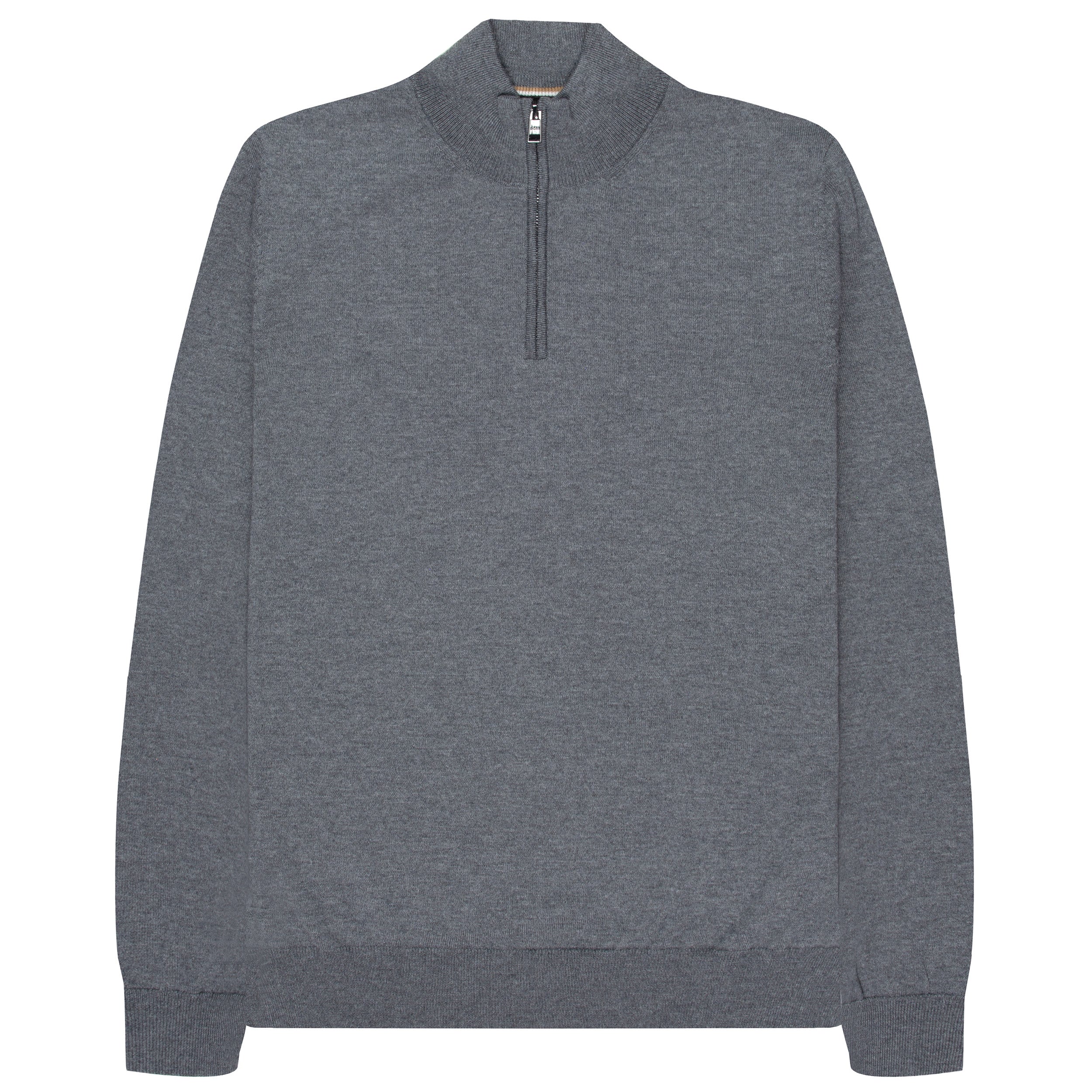 BOSS Ebenji 1/4 Zip Wool Knitwear Medium Grey