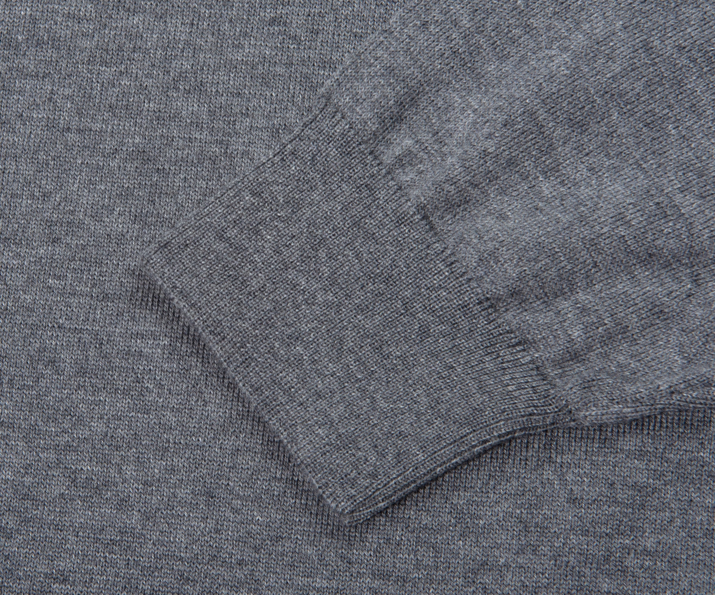 BOSS Ebenji 1/4 Zip Wool Knitwear Medium Grey - Image 3