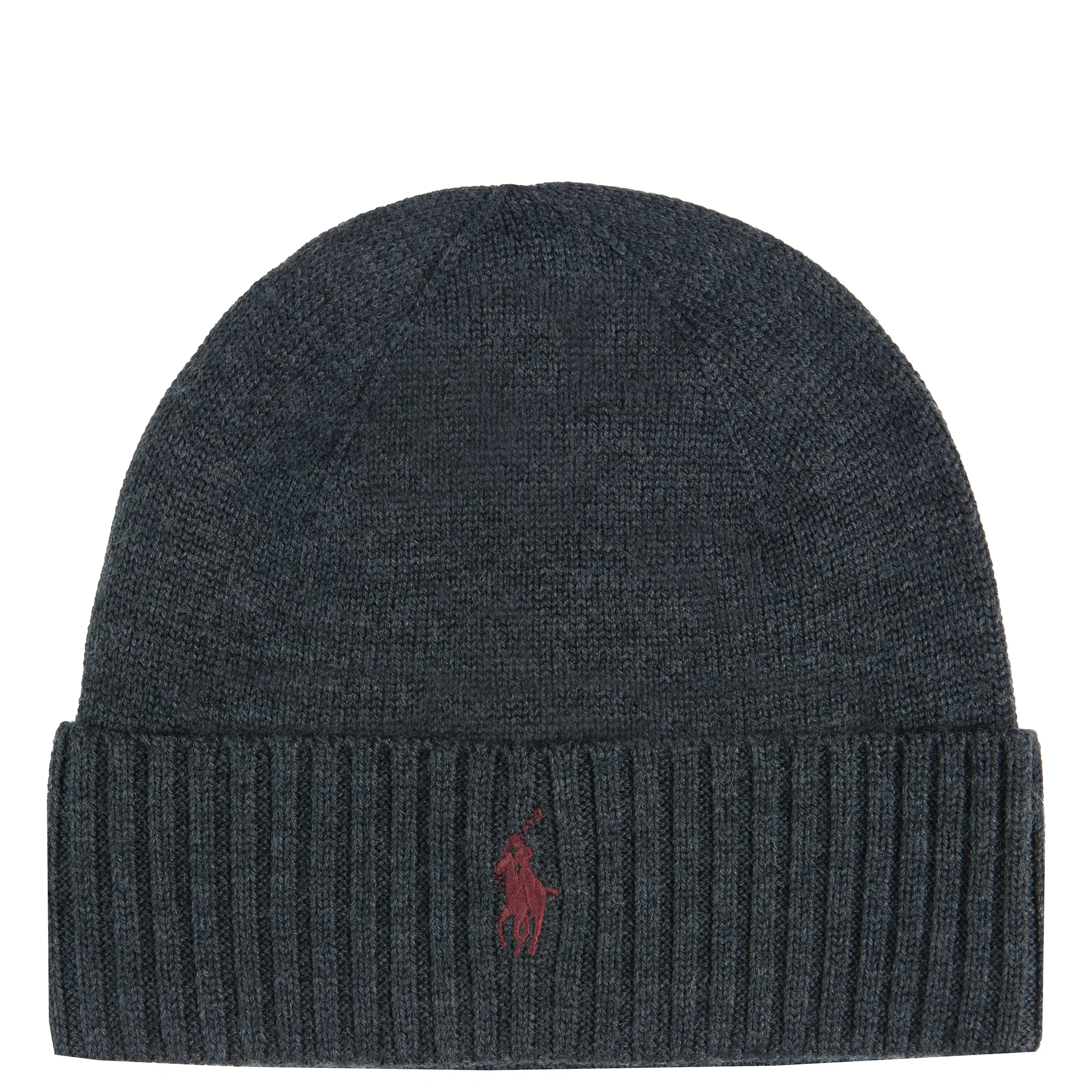 Ralph Lauren Signature Pony Wool Beanie Dark Granite Heather