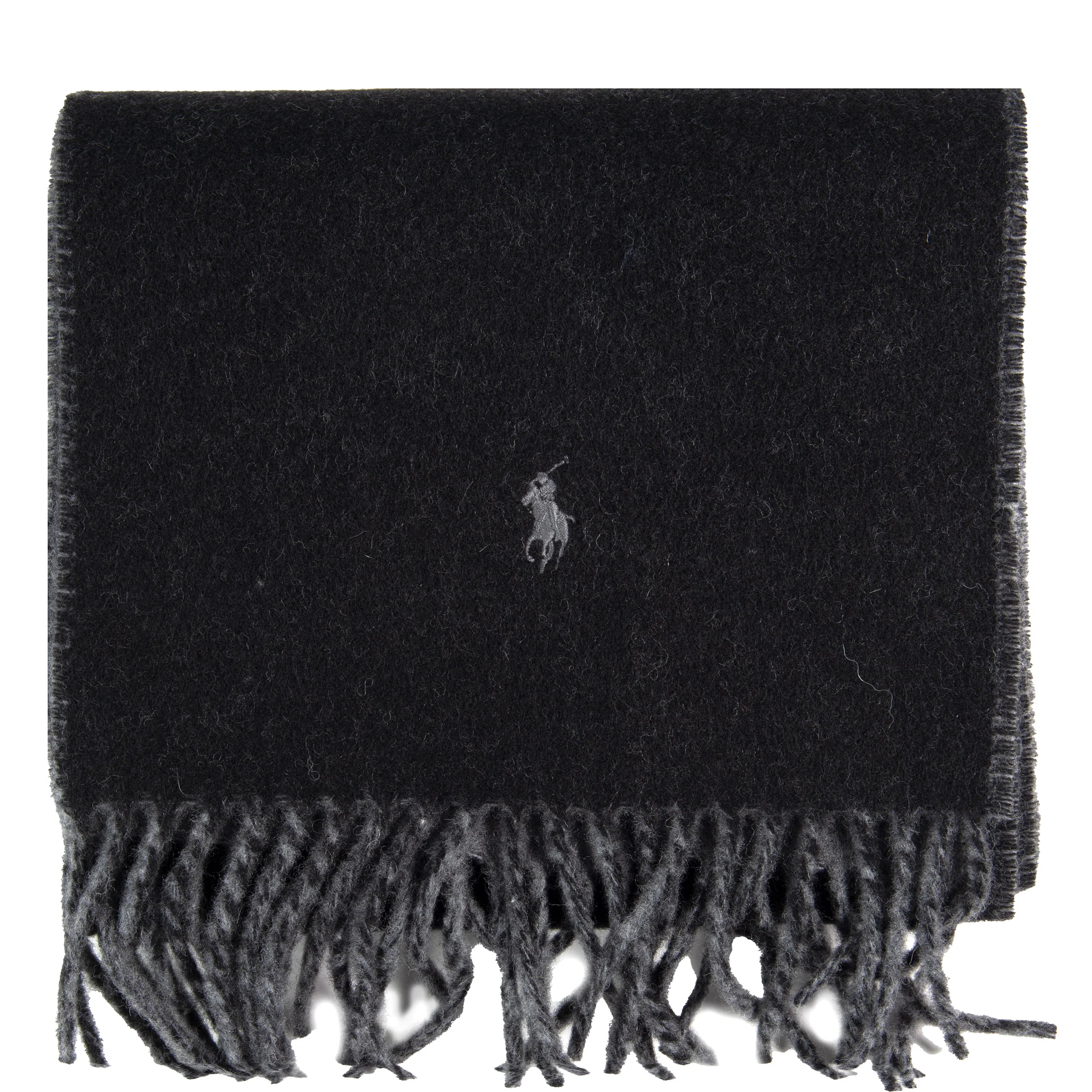Ralph Lauren Reversible Wool-Blend Scarf Black/Charcoal grey