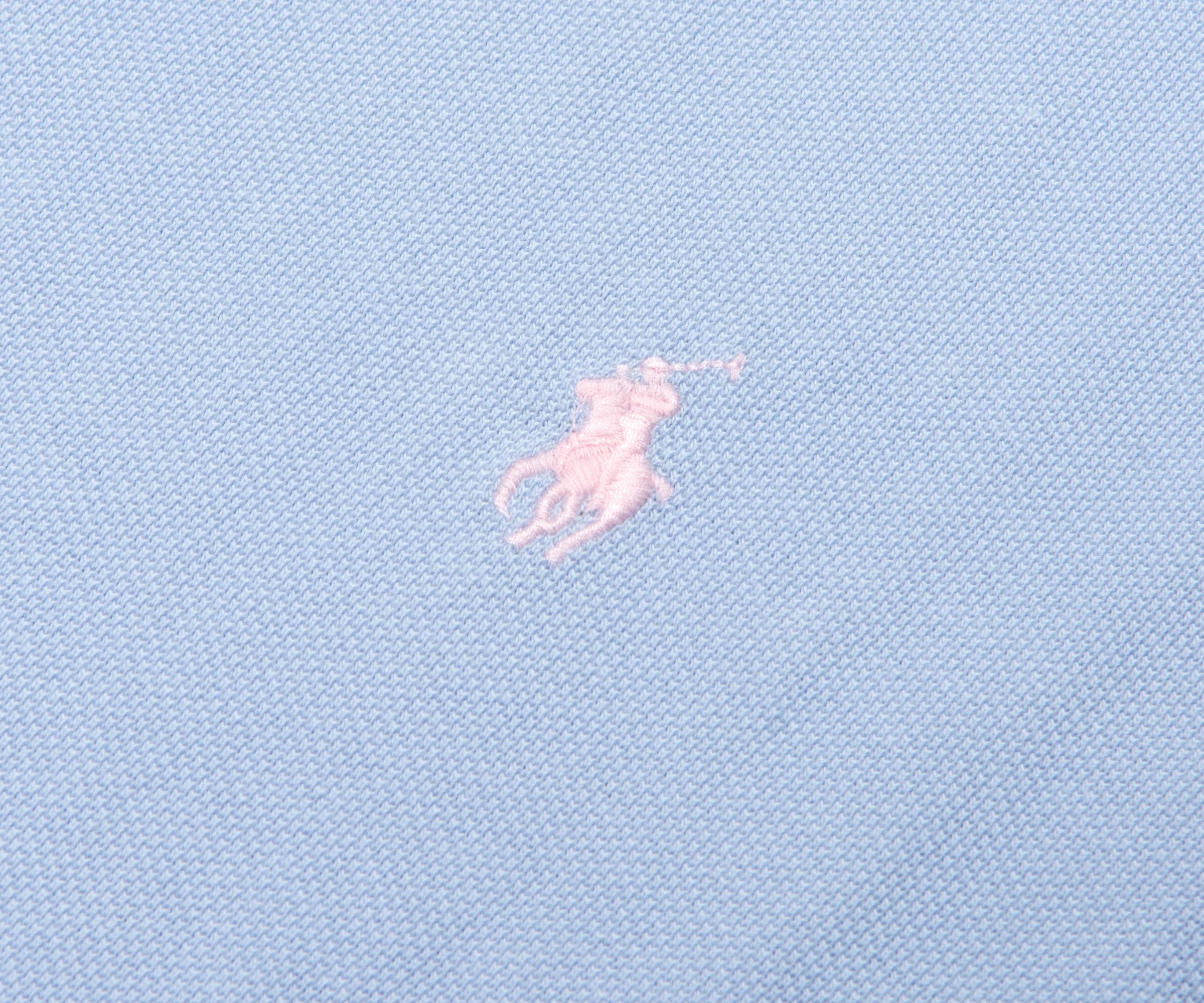 Ralph Lauren Custom Slim Fit Mesh polo Shirt Cornflower Blue - Image 3
