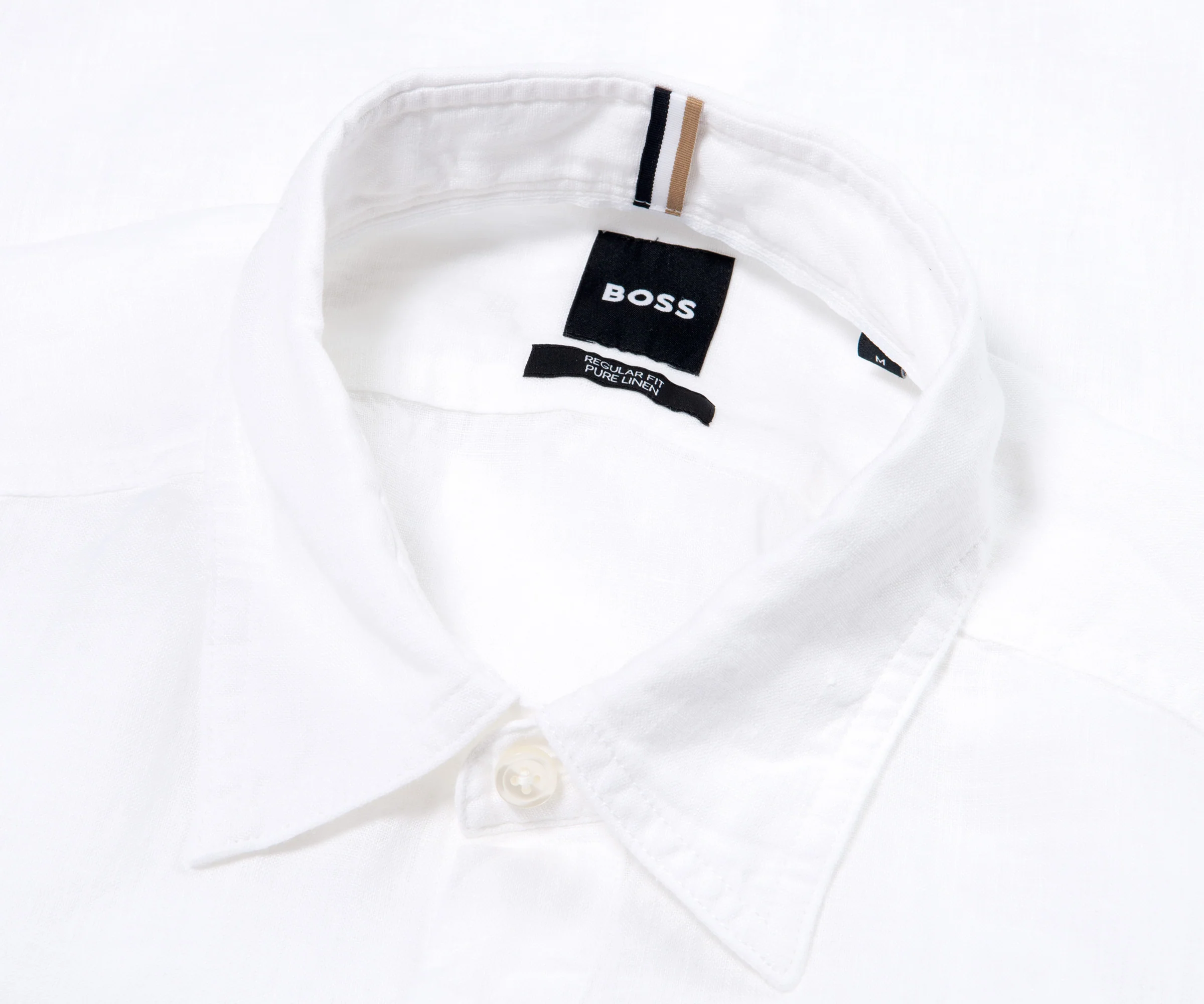 BOSS H-Liam Linen Double Pocket LS Shirt White - Image 2