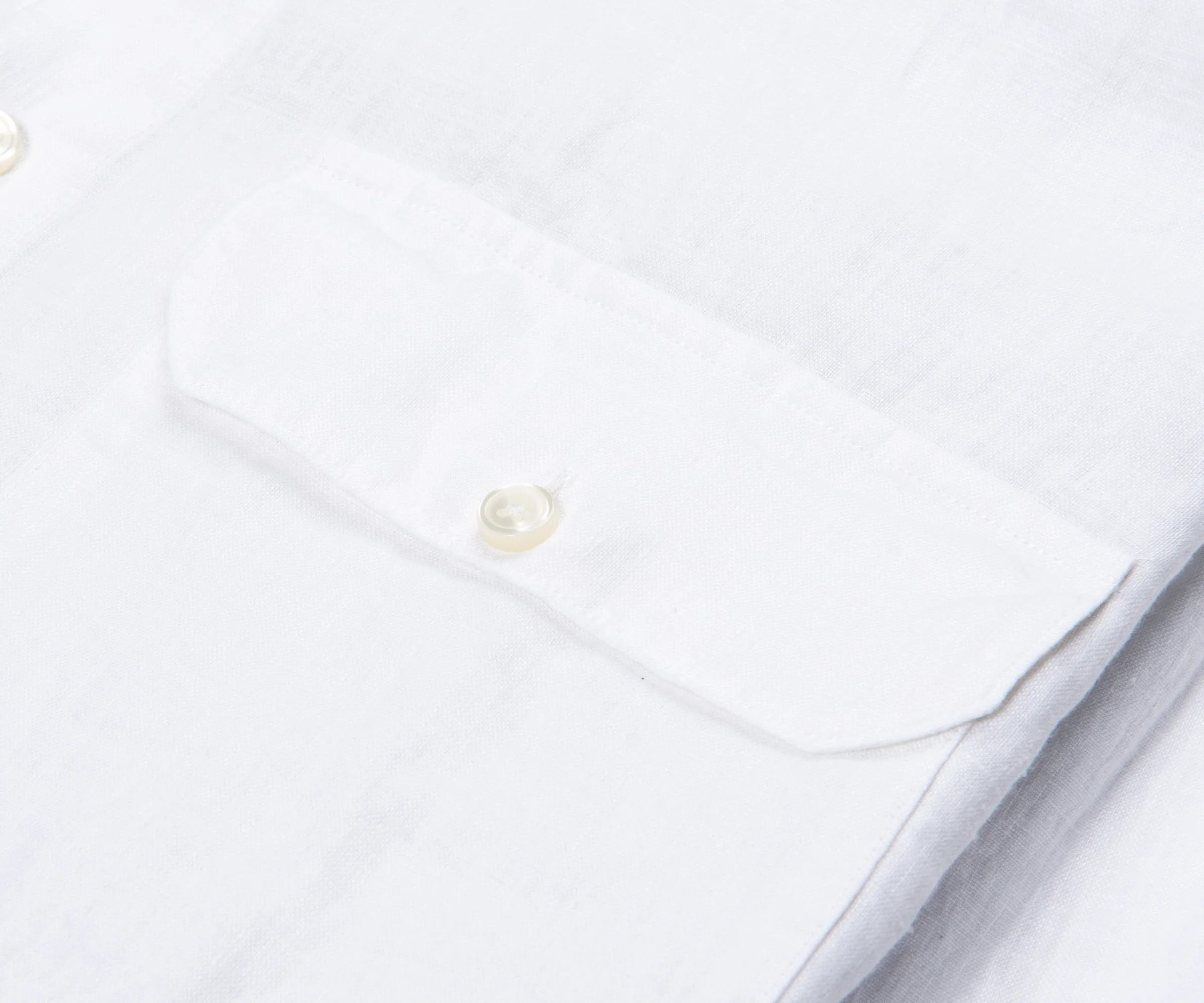 BOSS H-Liam Linen Double Pocket LS Shirt White - Image 4