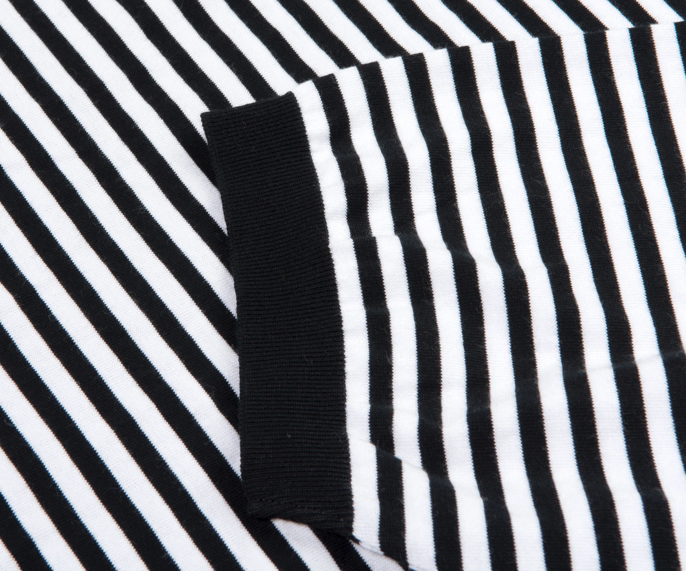 Paul & Shark Fine Knit Stripe T-Shirt White/Black - Image 3