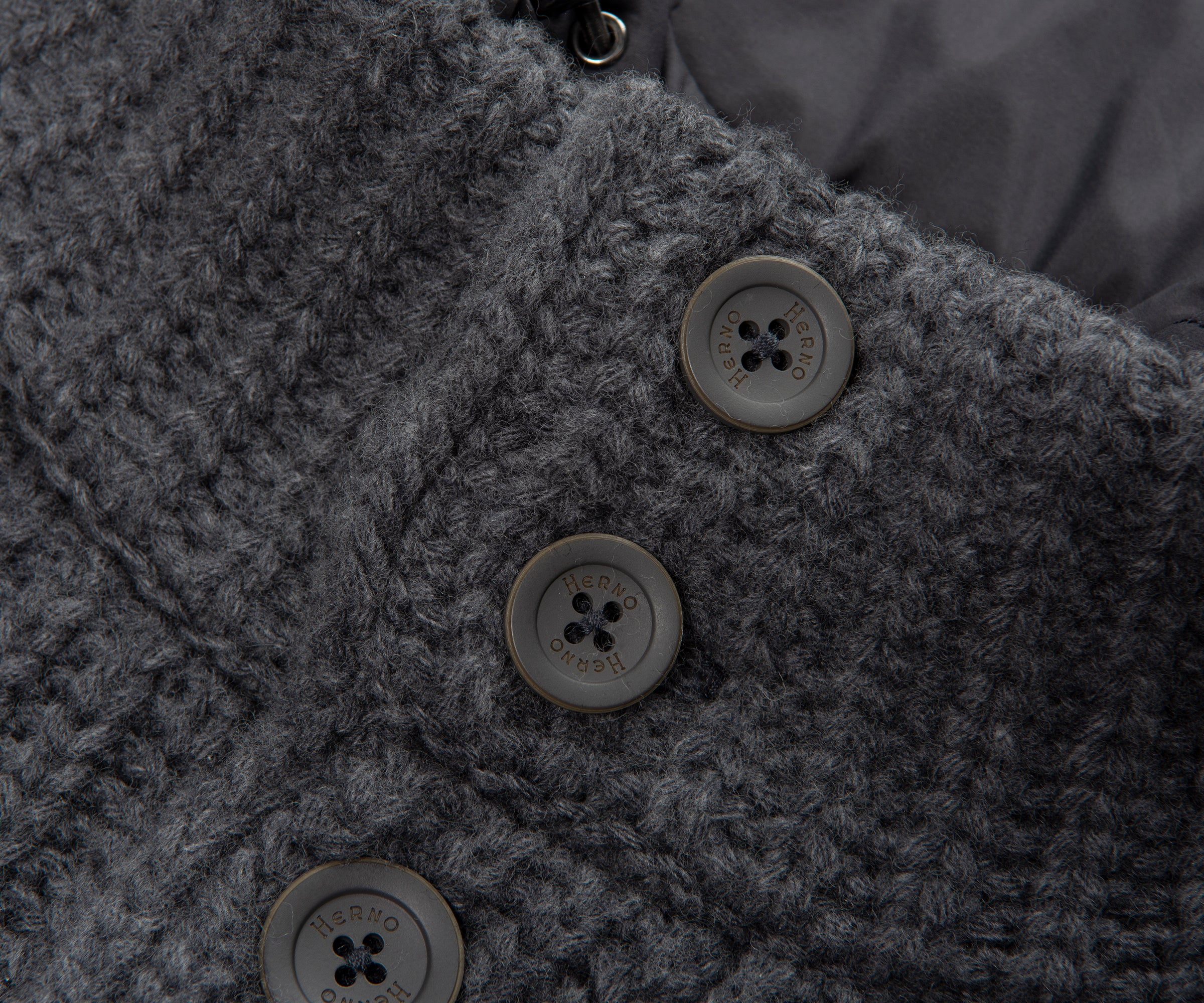 Herno Grey Chunky Knitted Hybrid Cardigan - Image 3