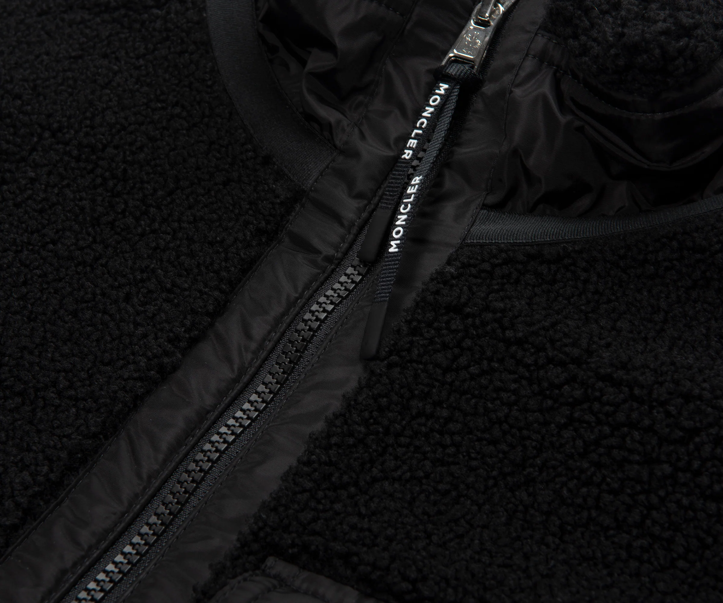 Moncler Black Teddy Zip Up Sweatshirt Chest Pocket - Image 3