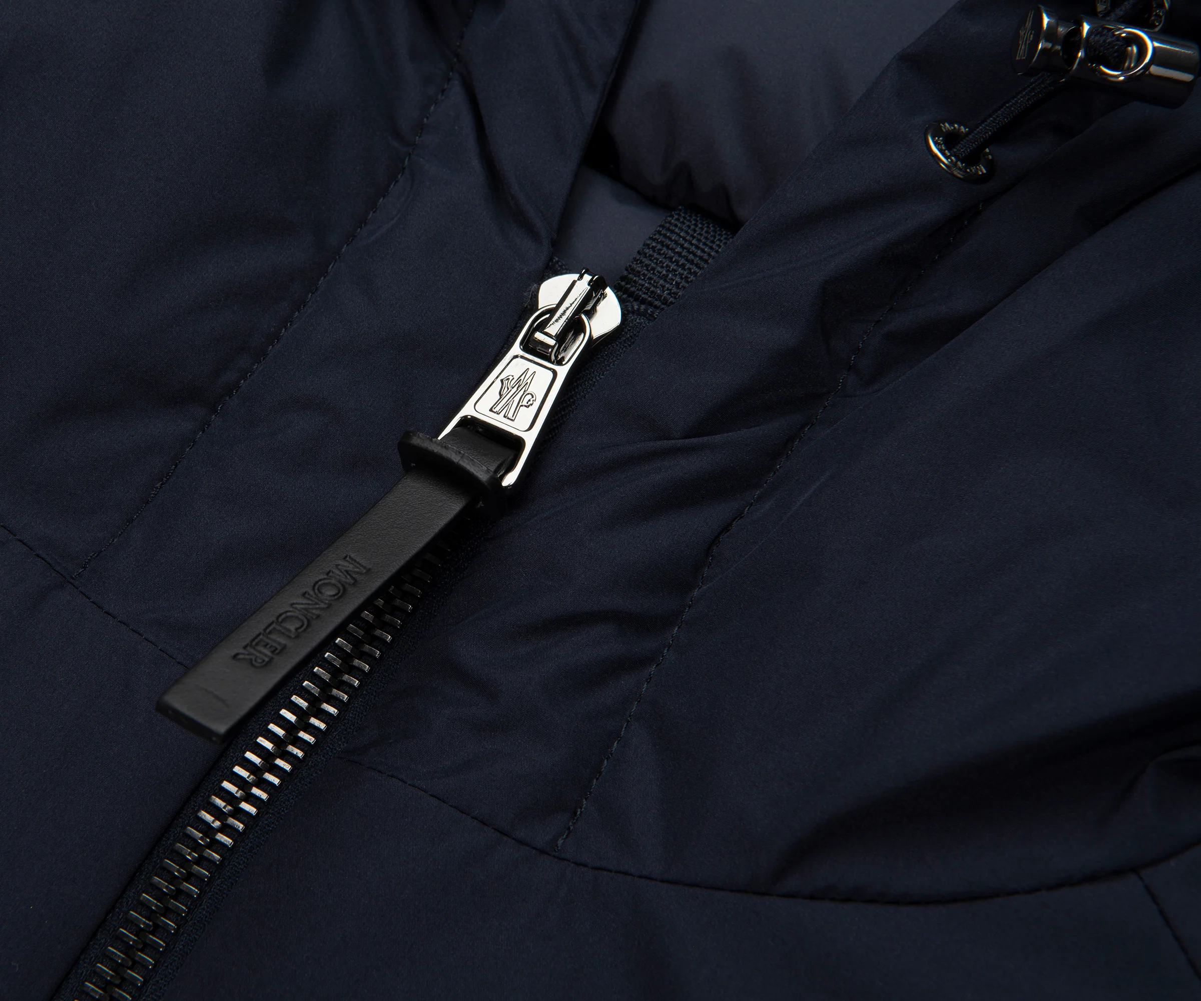 Moncler Navy Nohedes Leather Pocket Hooded Jacket - Image 2