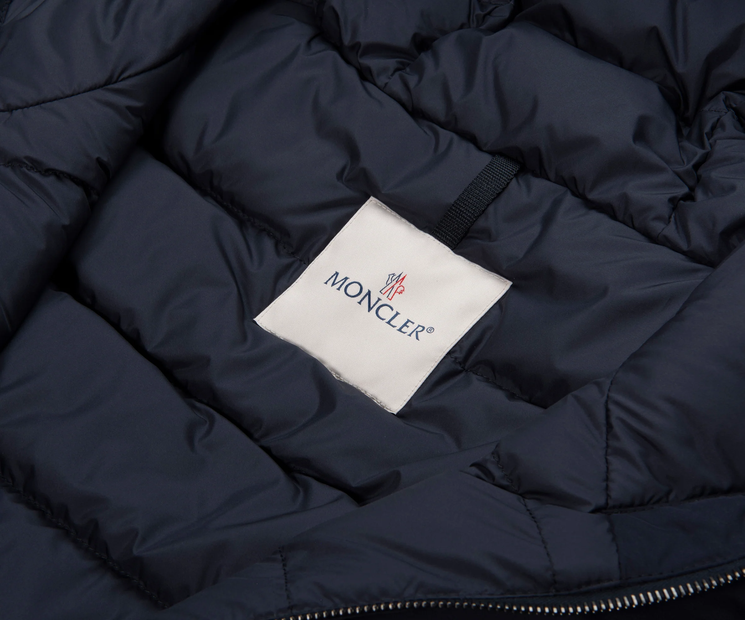 Moncler Navy Nohedes Leather Pocket Hooded Jacket - Image 3
