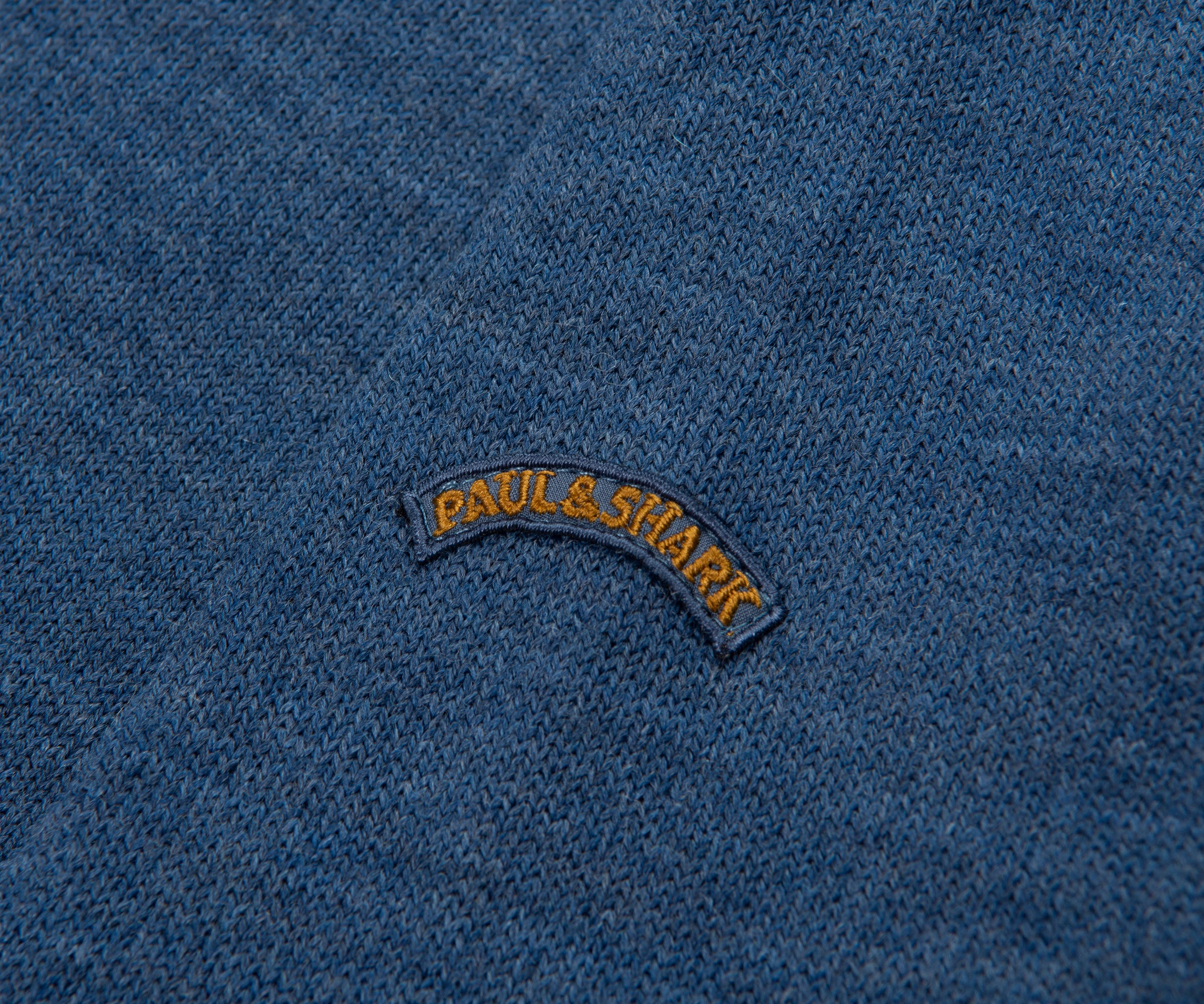 Paul & Shark Blue Knitted Ribbed Crewneck Sweater - Image 5