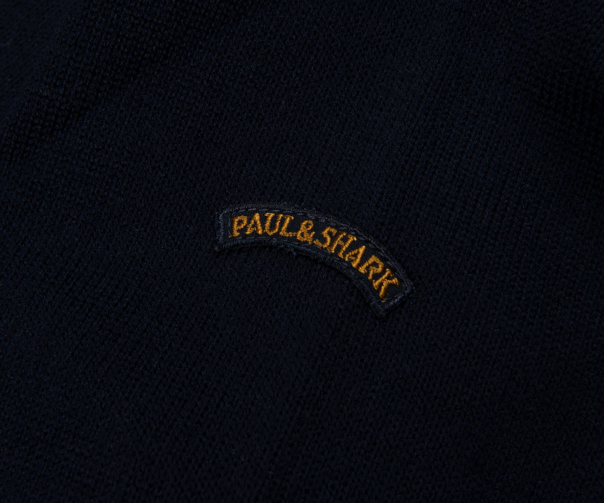Paul & Shark Navy Knitted 1/4 with Brown Panelling - Image 5