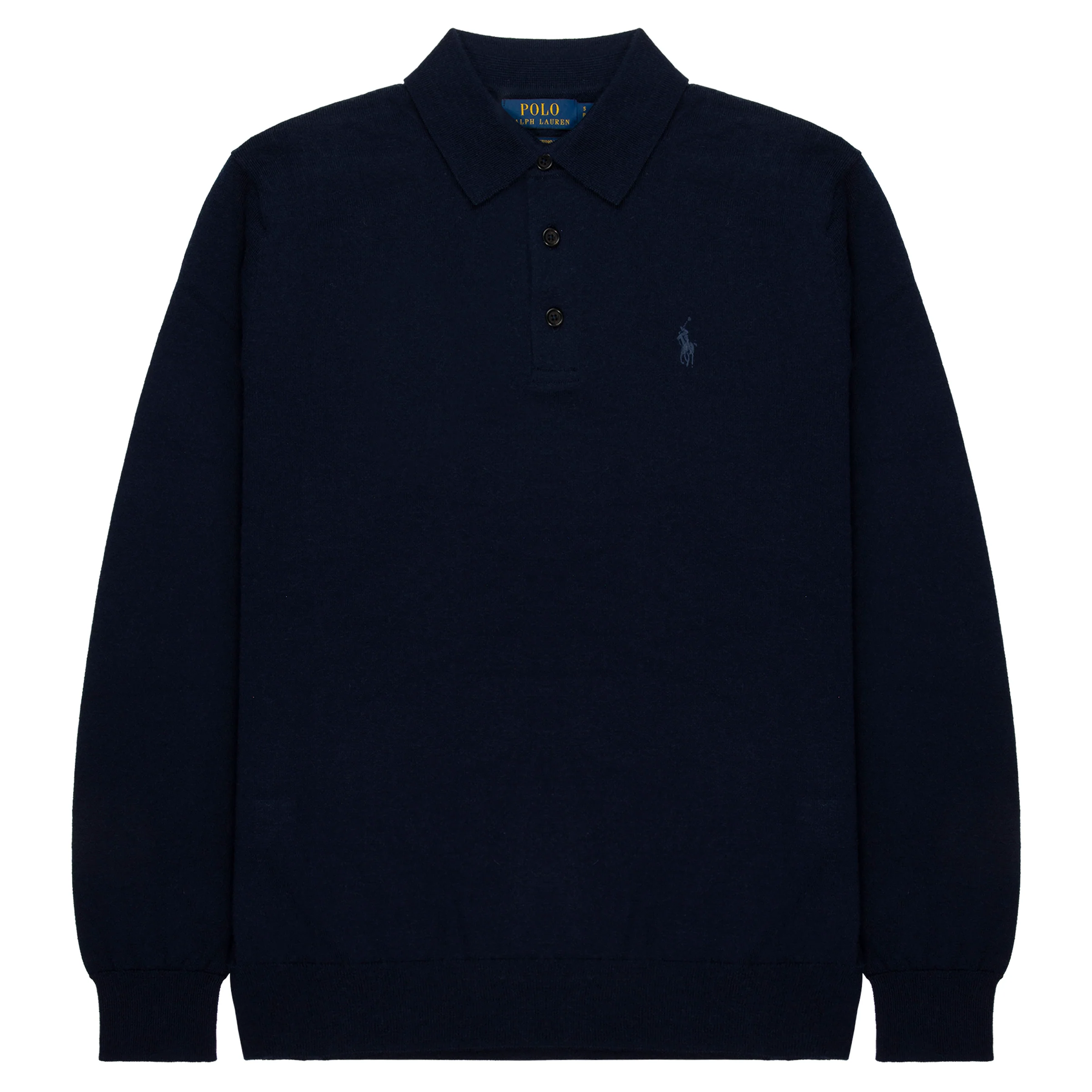 Ralph Lauren Navy Merino Wool LS Polo