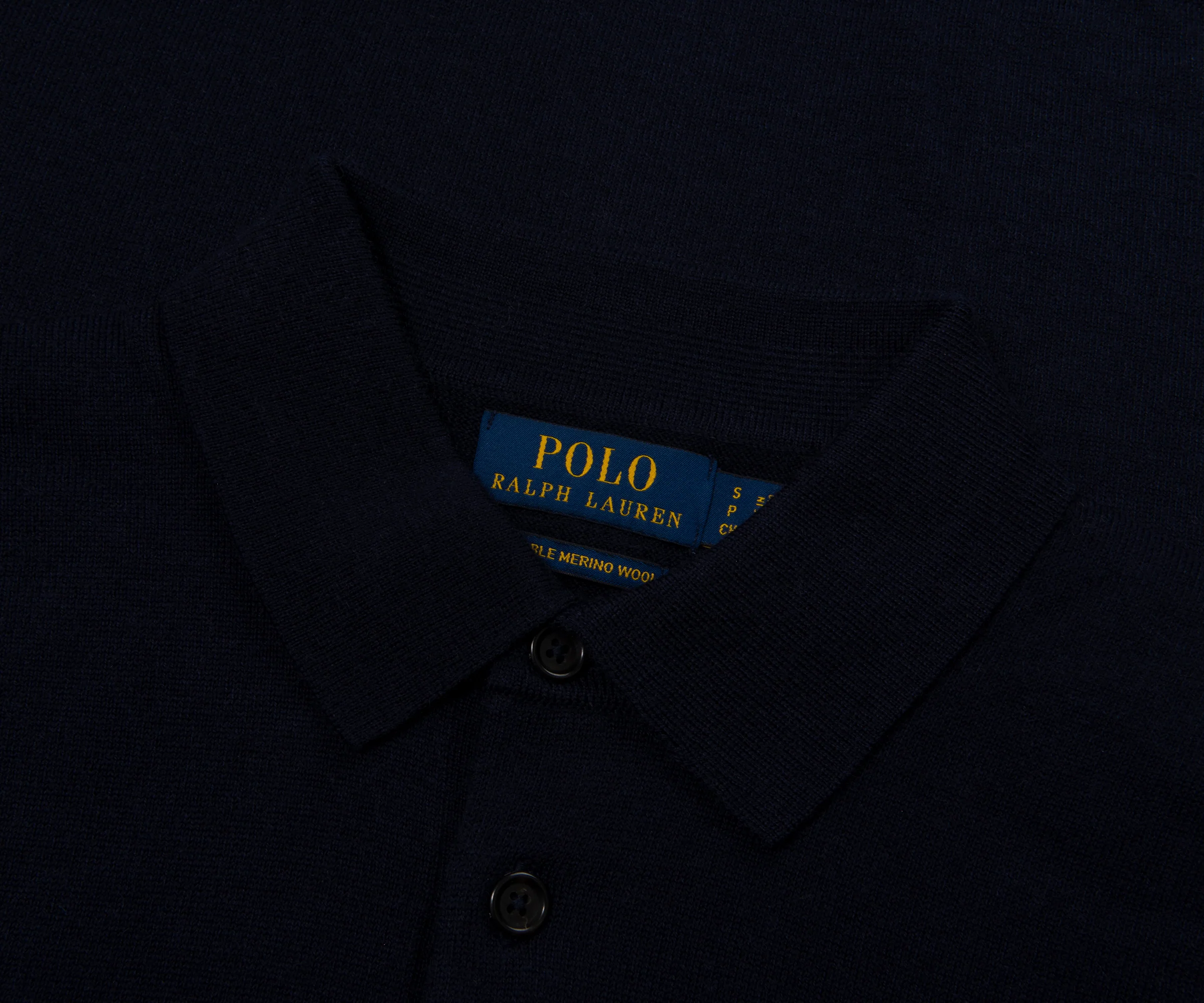 Ralph Lauren Navy Merino Wool LS Polo - Image 2