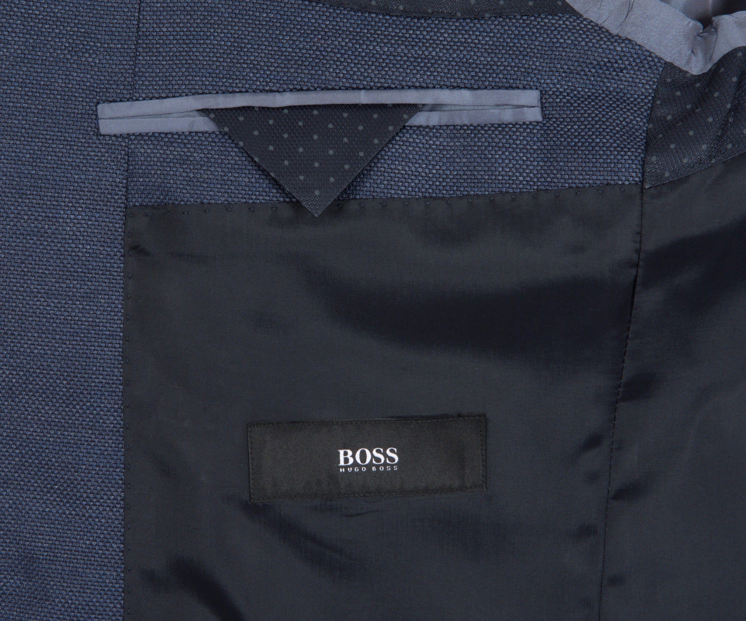 Hugo Boss Hutsons1 Wool & Silk Fleck Sports Jacket Mid Blue - Image 3