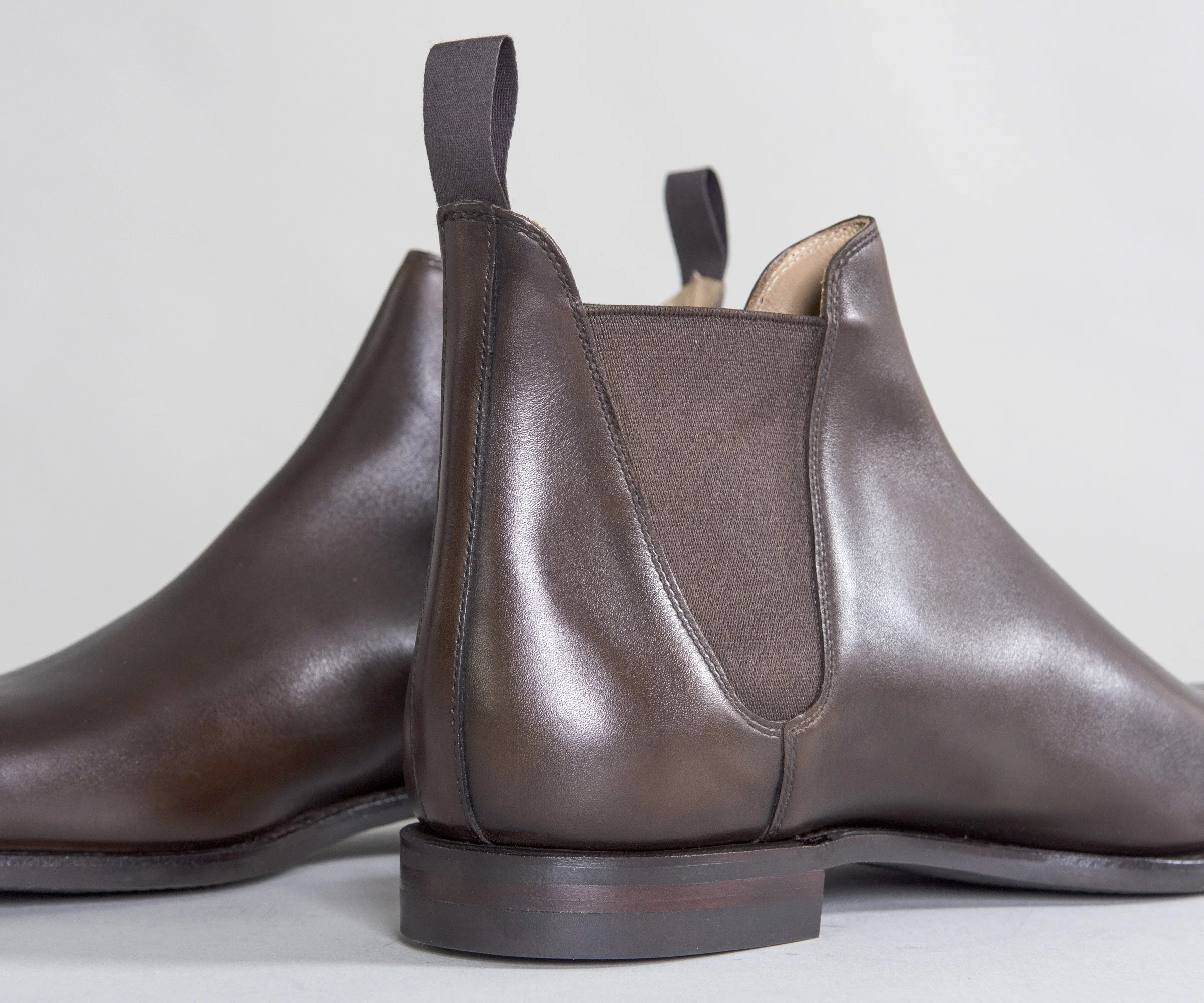 Crockett & Jones 'Chelsea VIII' Burnished Calf Leather Boots Dark Brown - Image 6