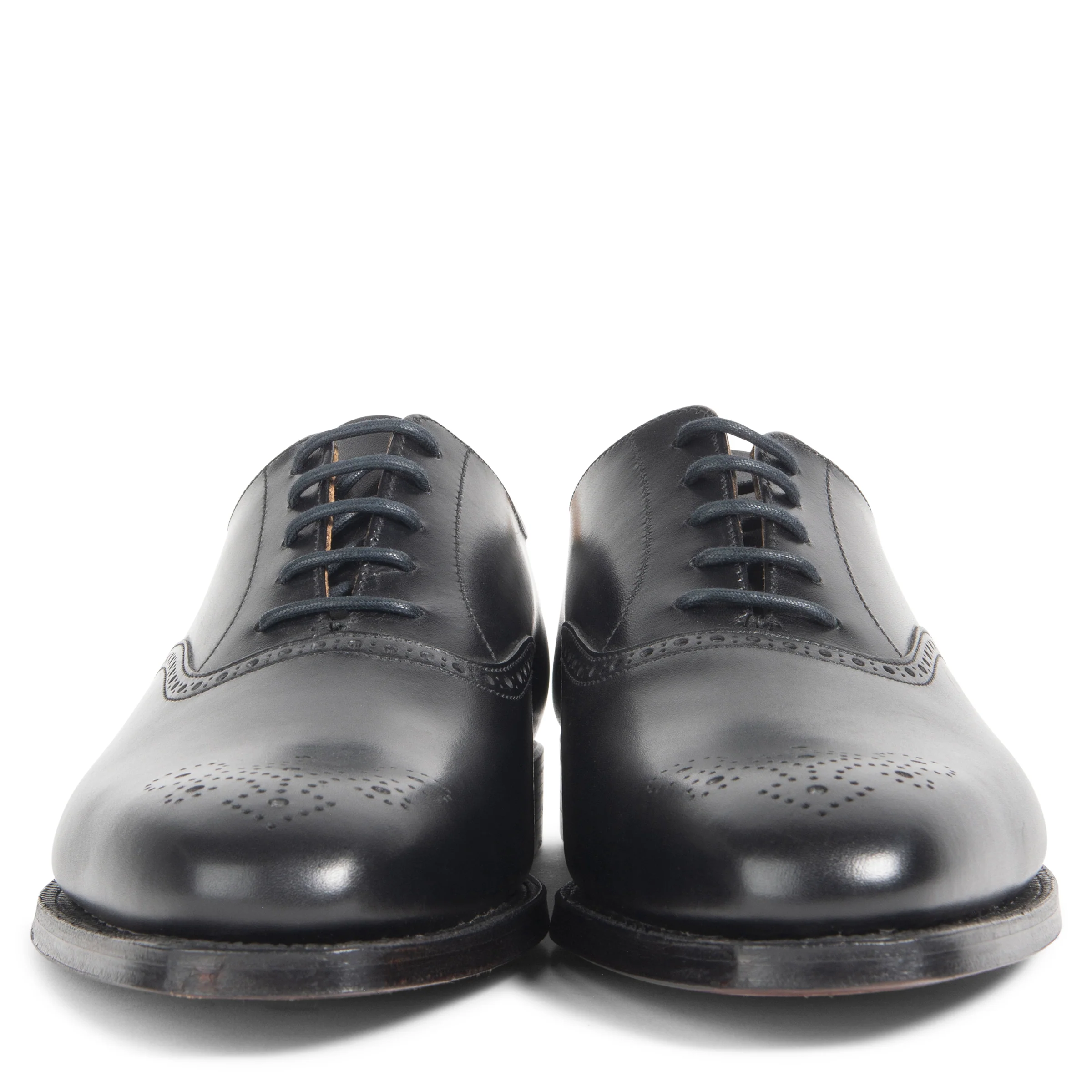 Crockett & Jones Edgware Punched Medallion Shoe Black - Image 3