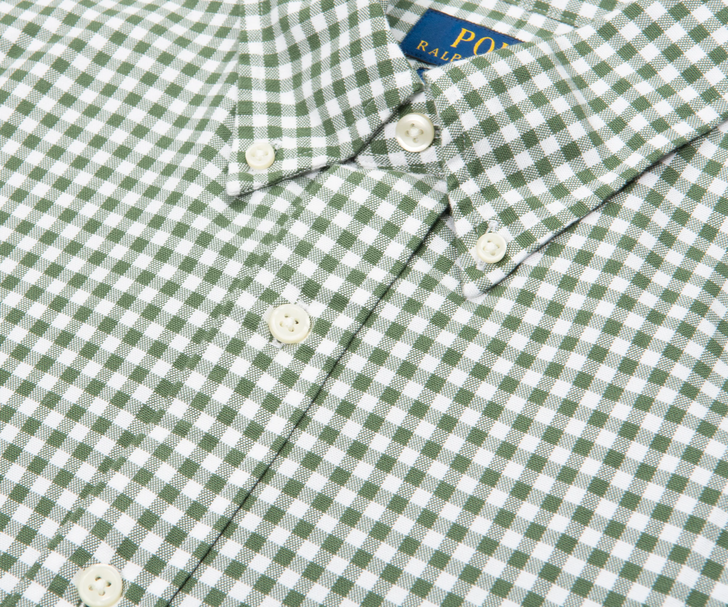 Ralph Lauren Green/White Gingham Shirt - Image 3