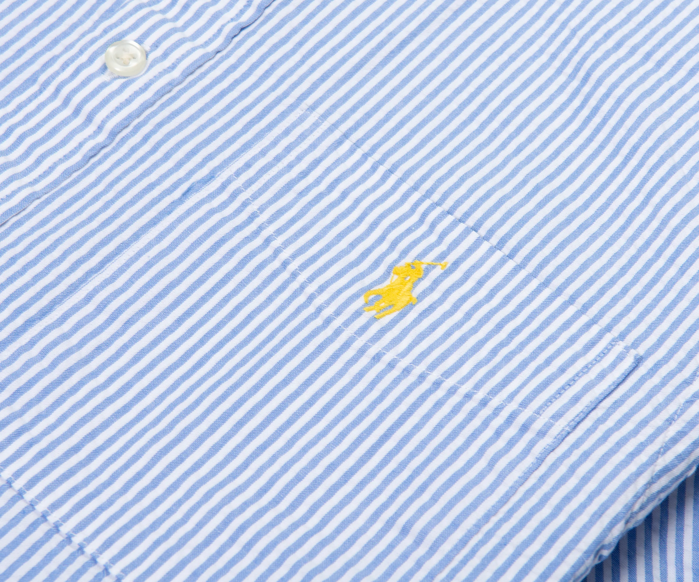Ralph Lauren Blue/White Seersucker Stripe SS Shirt - Image 4