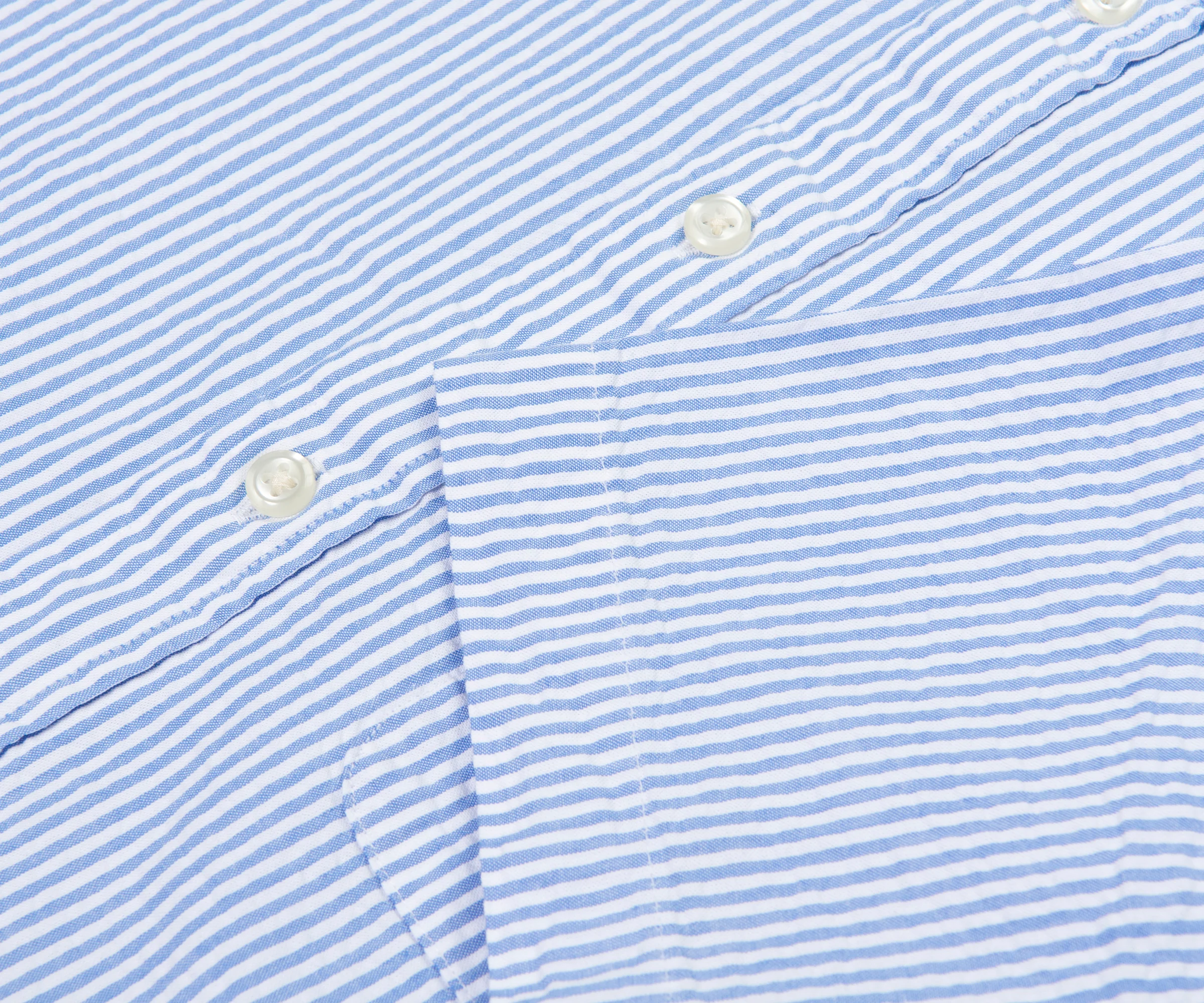 Ralph Lauren Blue/White Seersucker Stripe SS Shirt - Image 5