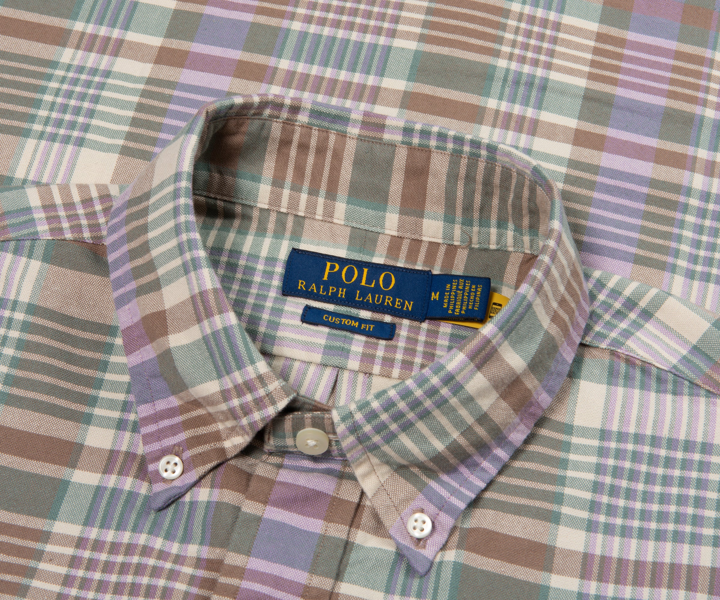 Ralph Lauren Green Multi Check Custom Fit Shirt - Image 2