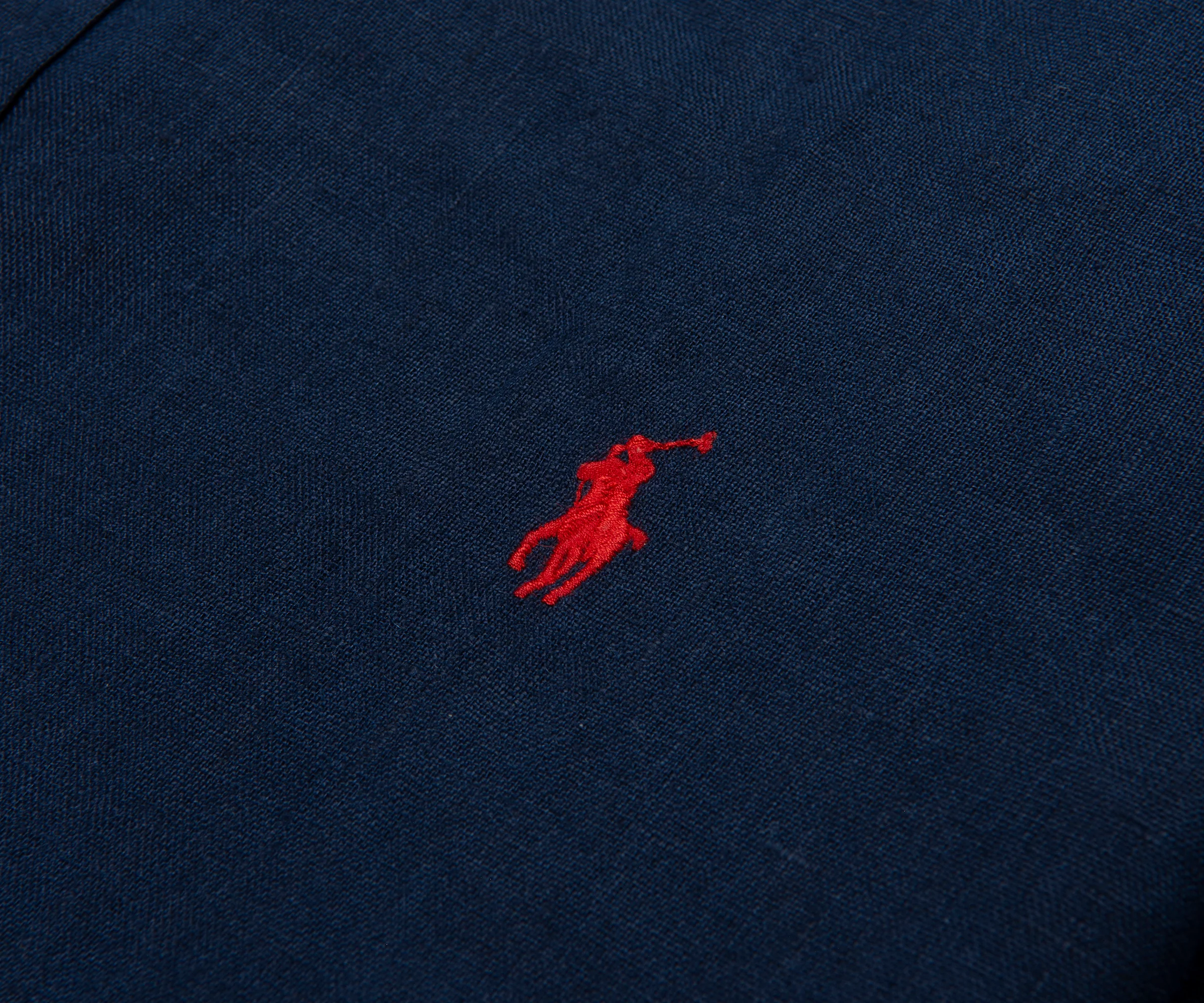 Ralph Lauren Navy Custom Fit Linen Shirt - Image 4