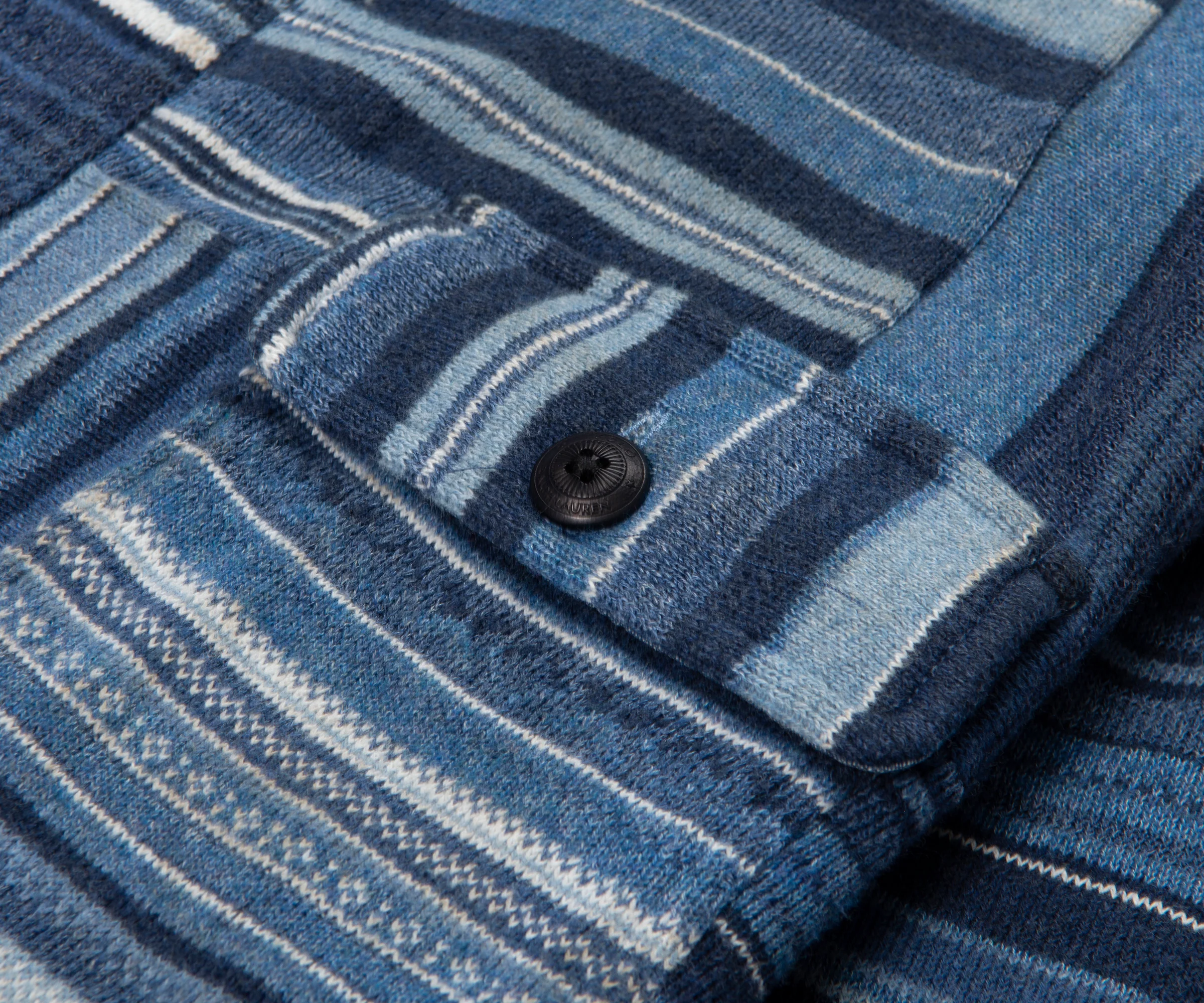 Ralph Lauren Navy Patchwork Cotton Shawl Cardigan - Image 3