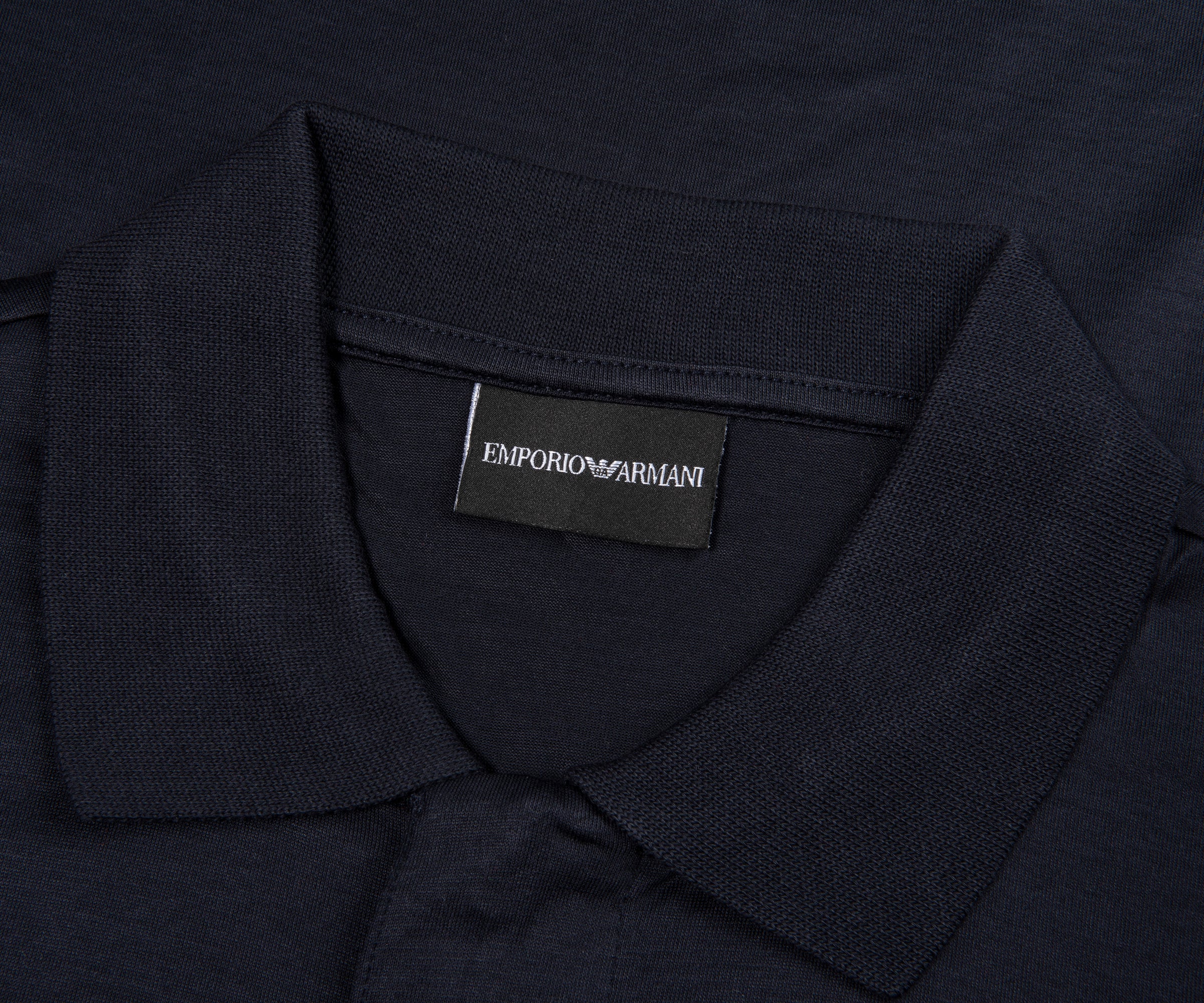 Armani Navy Travel Essential Zip Polo - Image 2