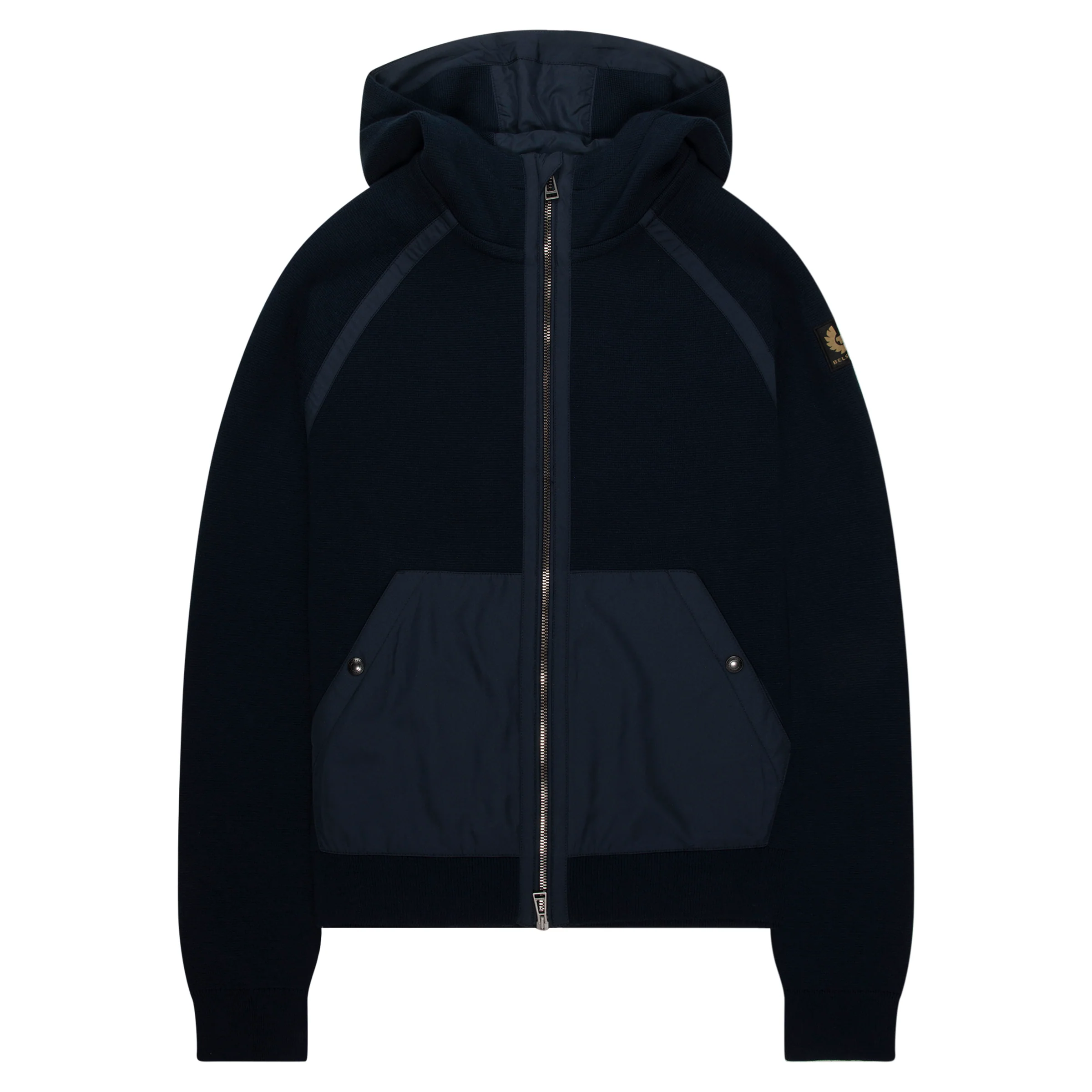 Belstaff Dark Ink View Textured Full Zip Hoodie