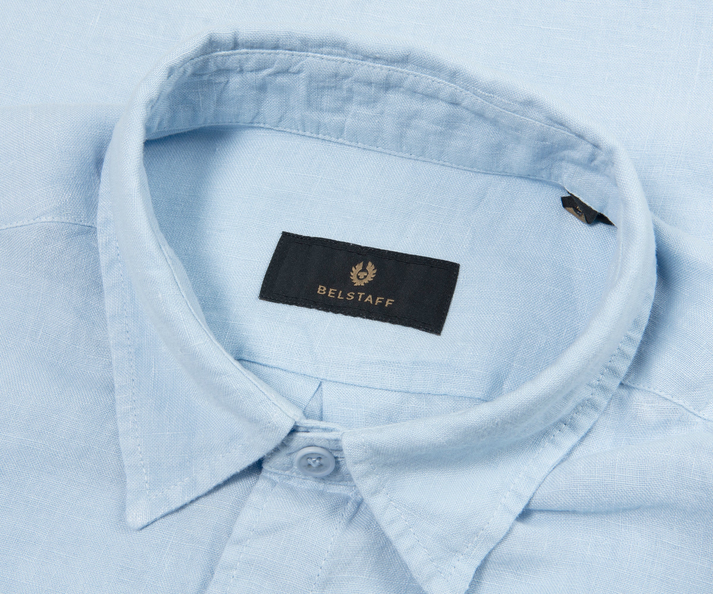 Belstaff Sky Blue Scale SS Linen Shirt - Image 2