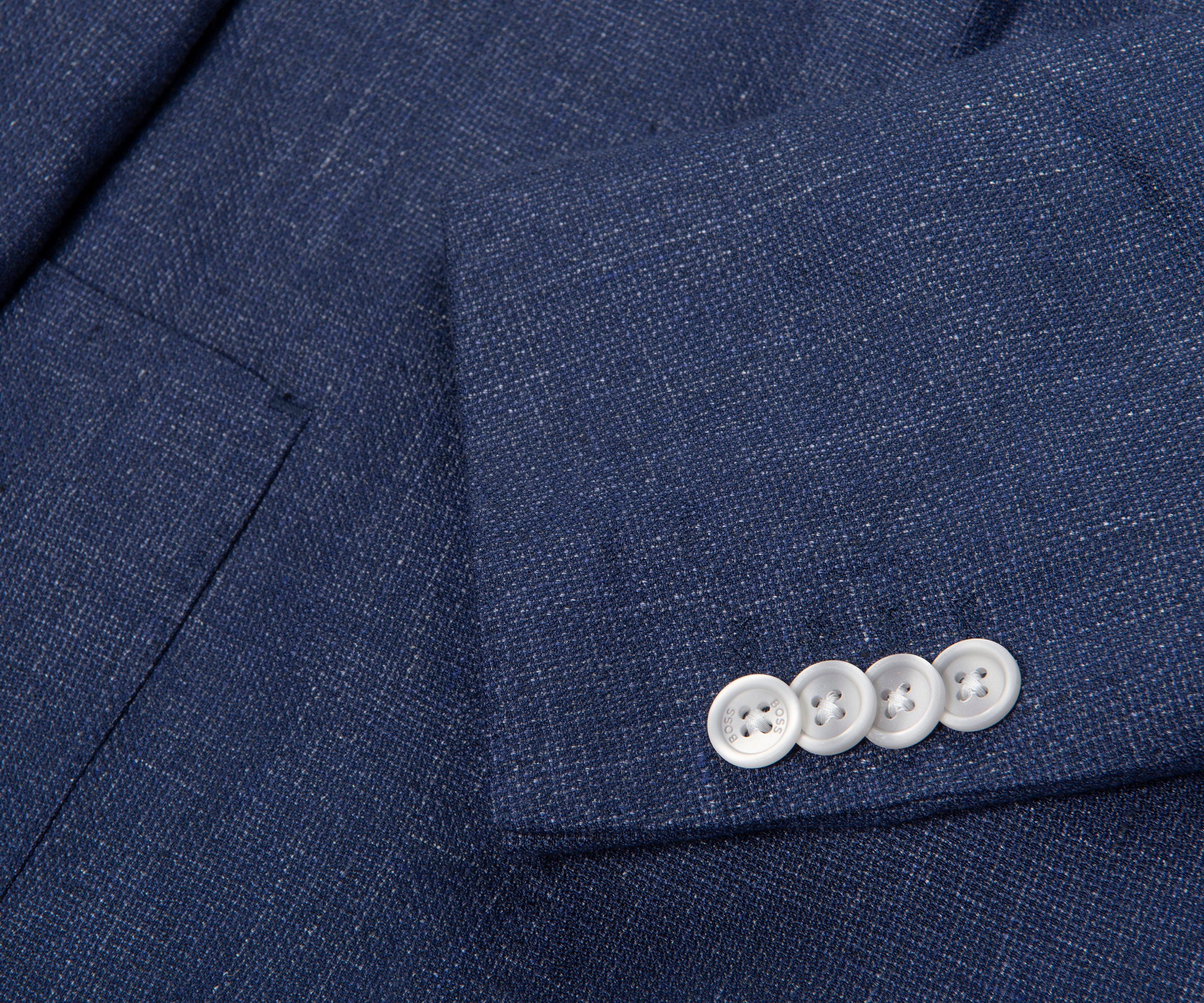 Boss C Hanry Open Blue Linen Blend Blazer - Image 5