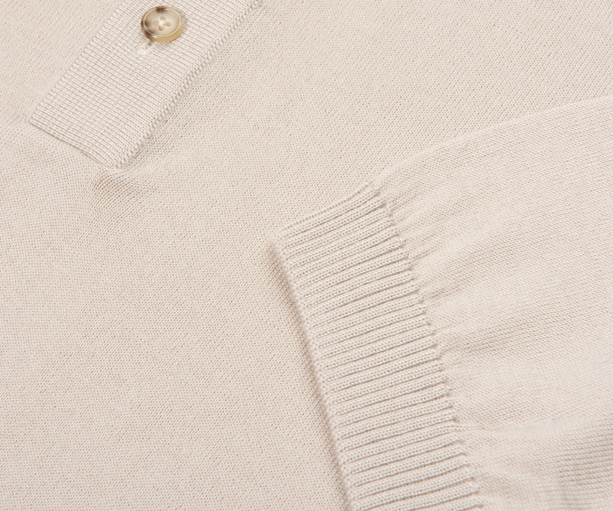 Boss H Nolano Light Beige Knitted SS Polo - Image 4