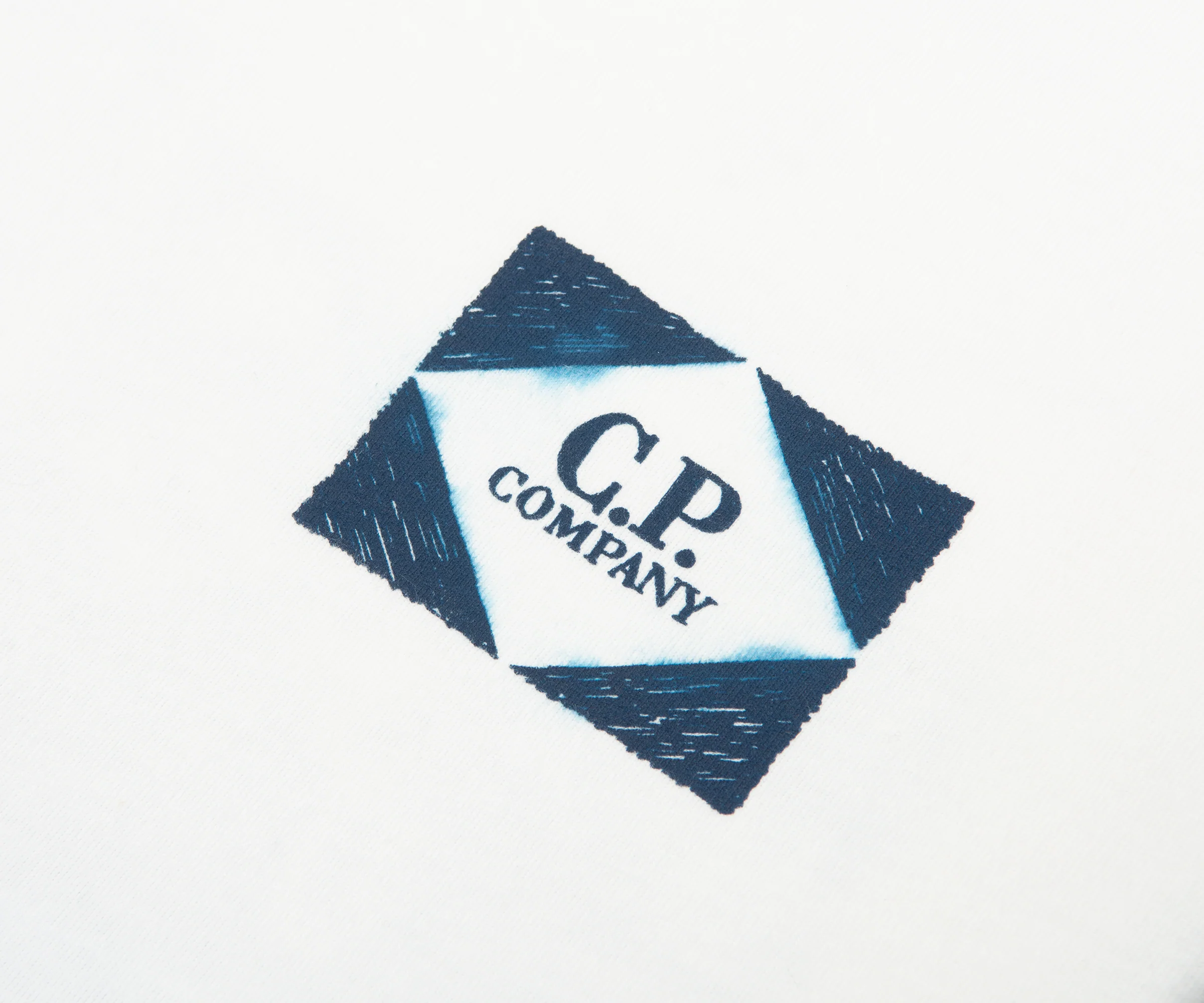 C.P. Company Gauze White/Blue Van Scenery Back Logo T-Shirt - Image 3