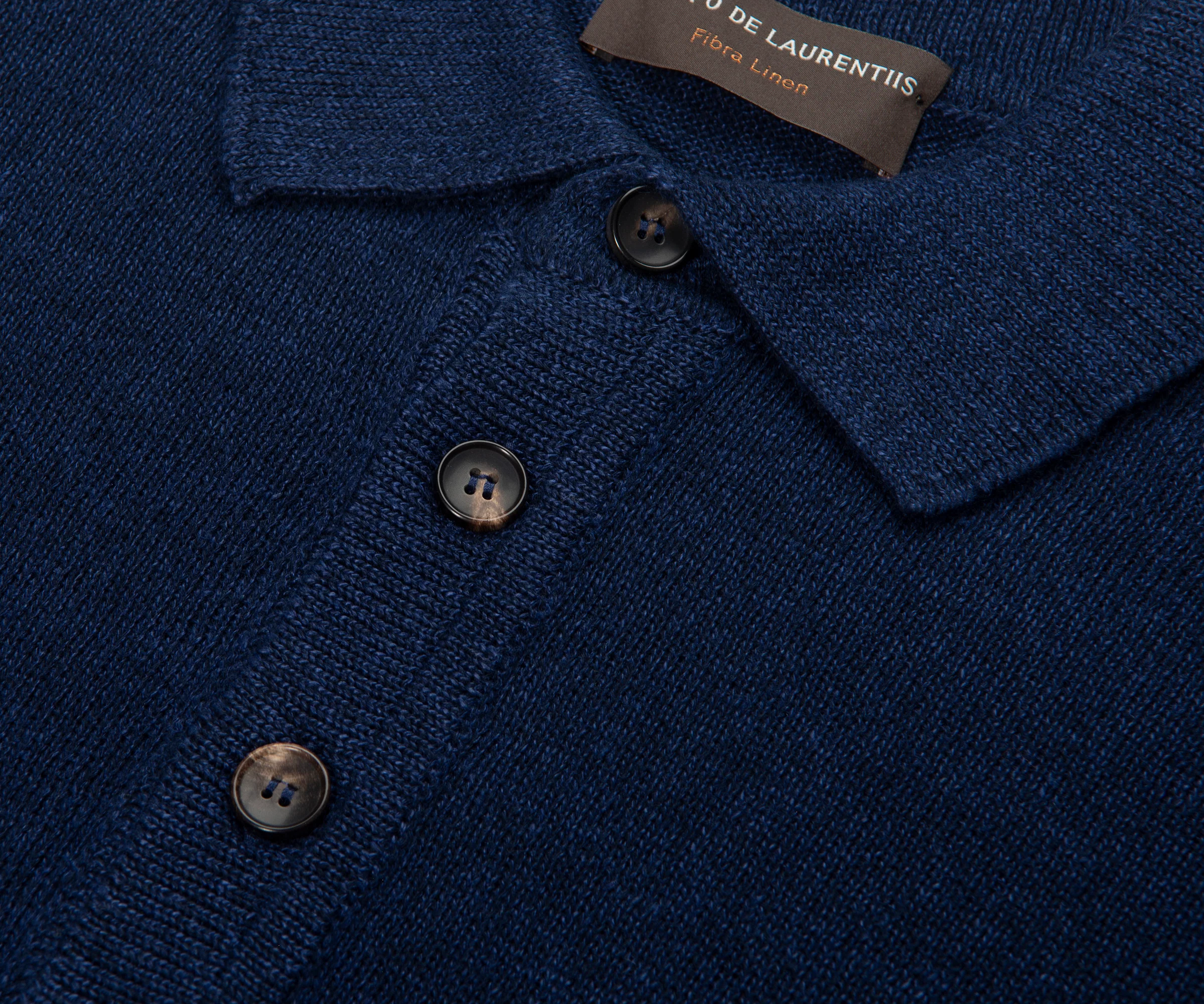 Filippo Navy Knitted SS Polo - Image 3