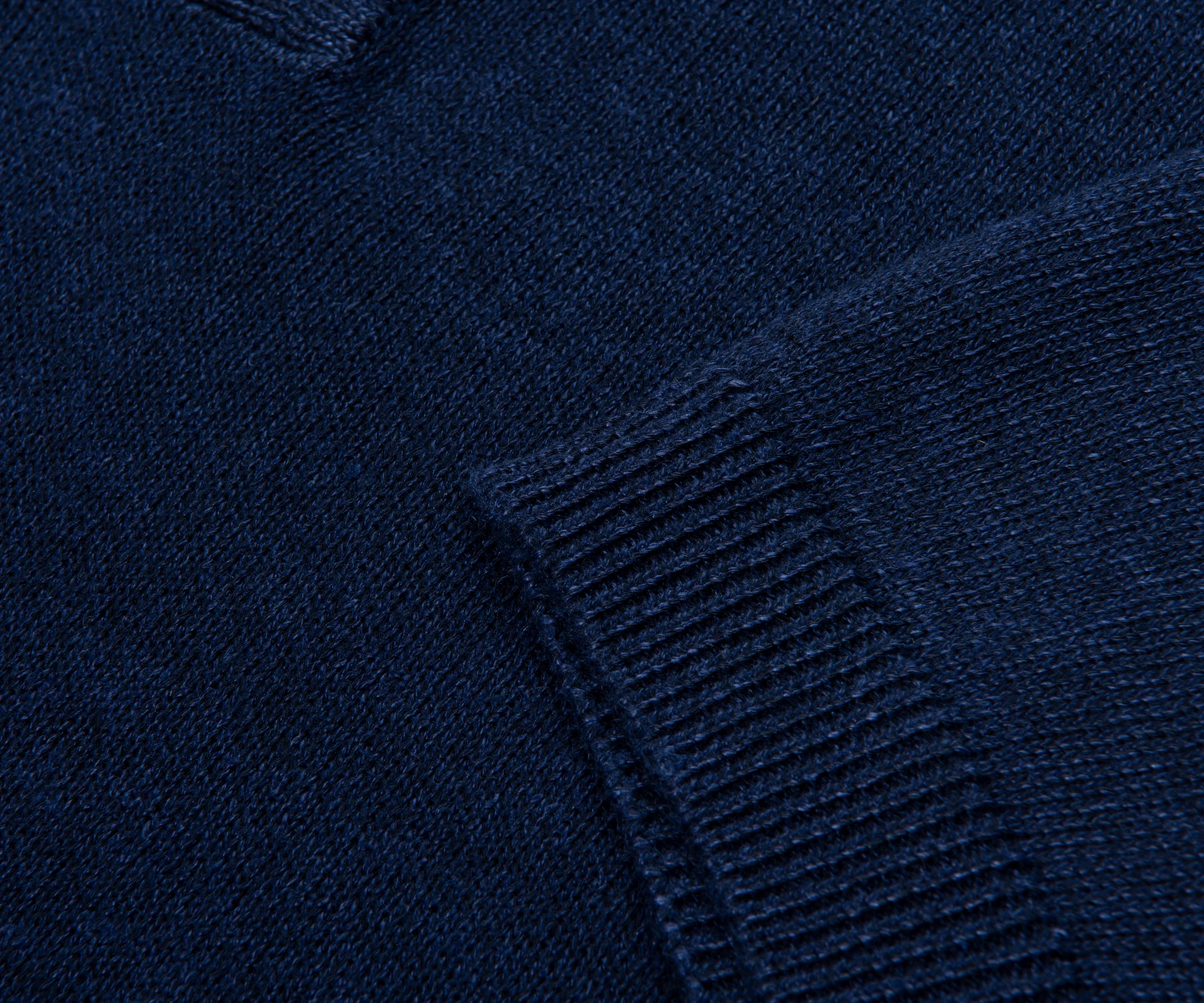 Filippo Navy Knitted SS Polo - Image 4