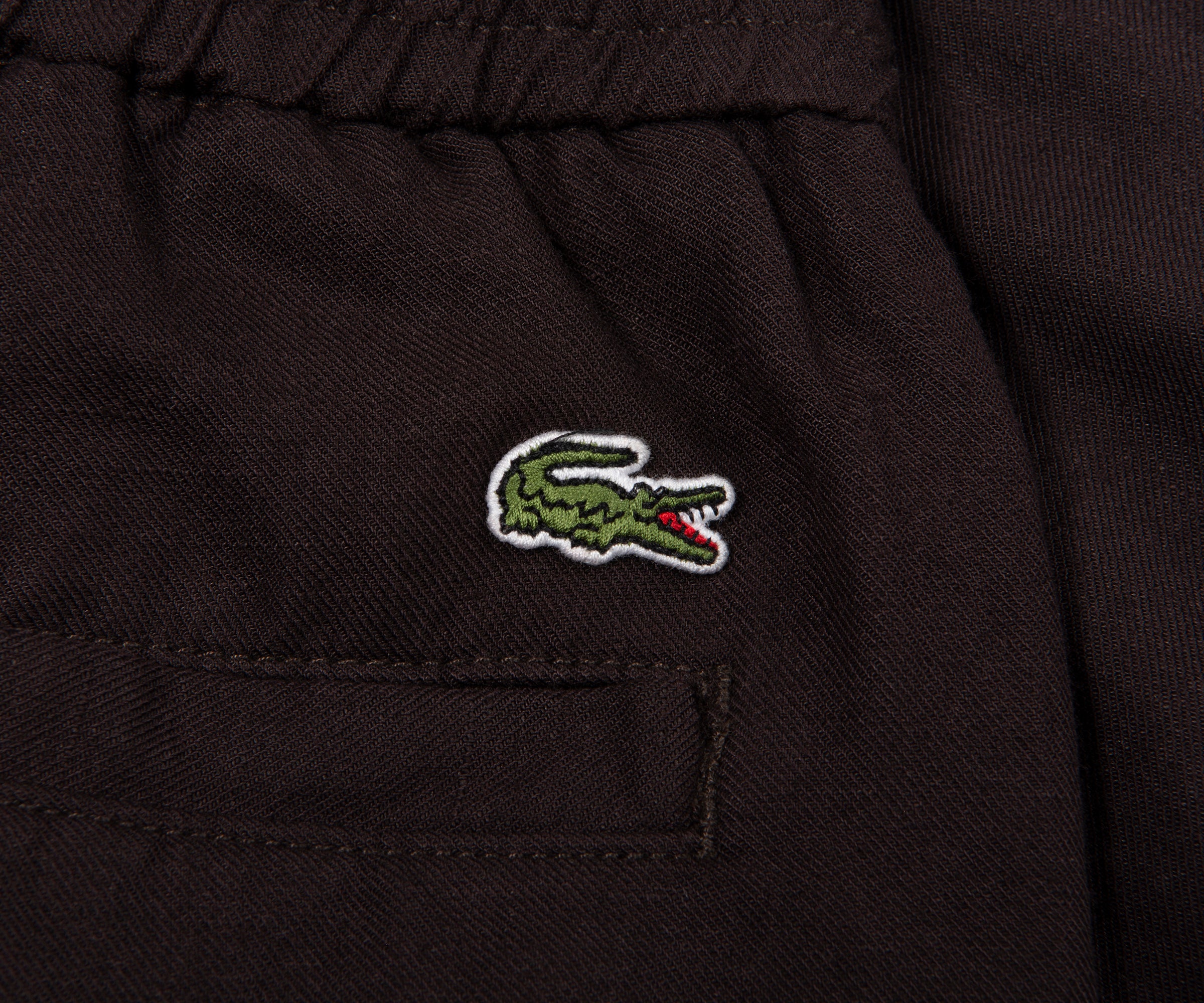 Lacoste Brown Regular Fit Twill Linen Shorts - Image 3