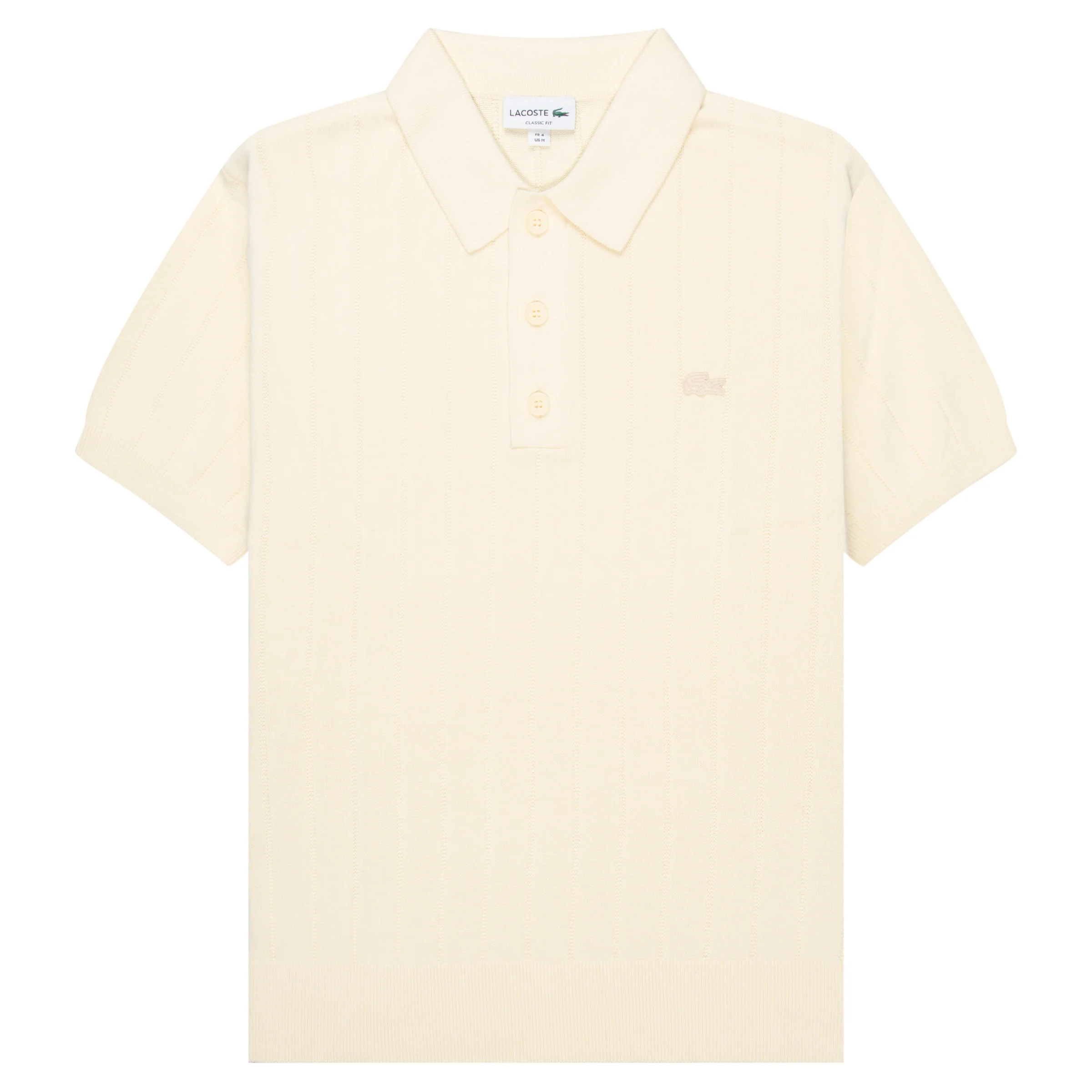 Lacoste Cream Heavy Knitted Tennis Polo