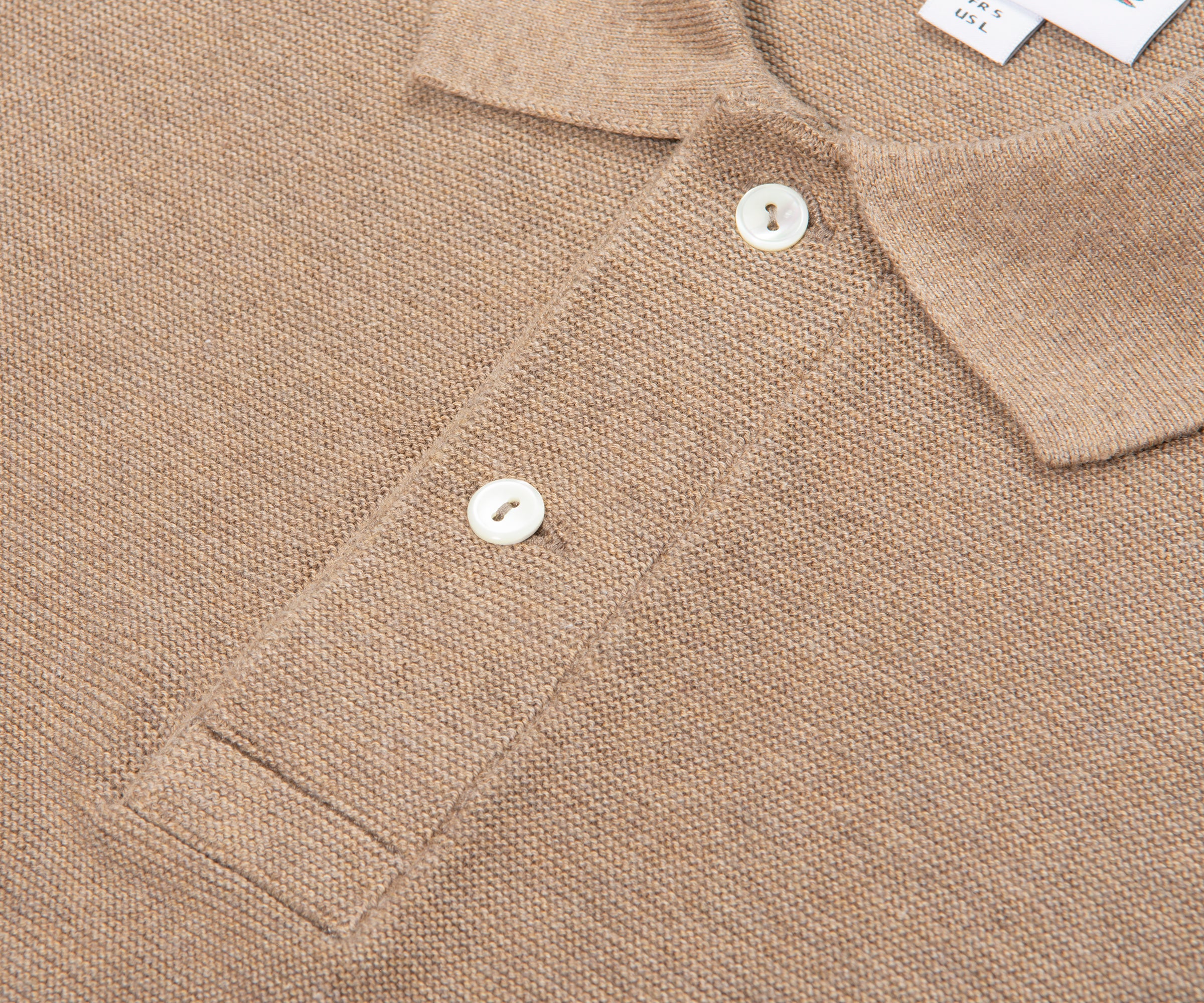 Lacoste Taupe Towel Knitted Polo - Image 3