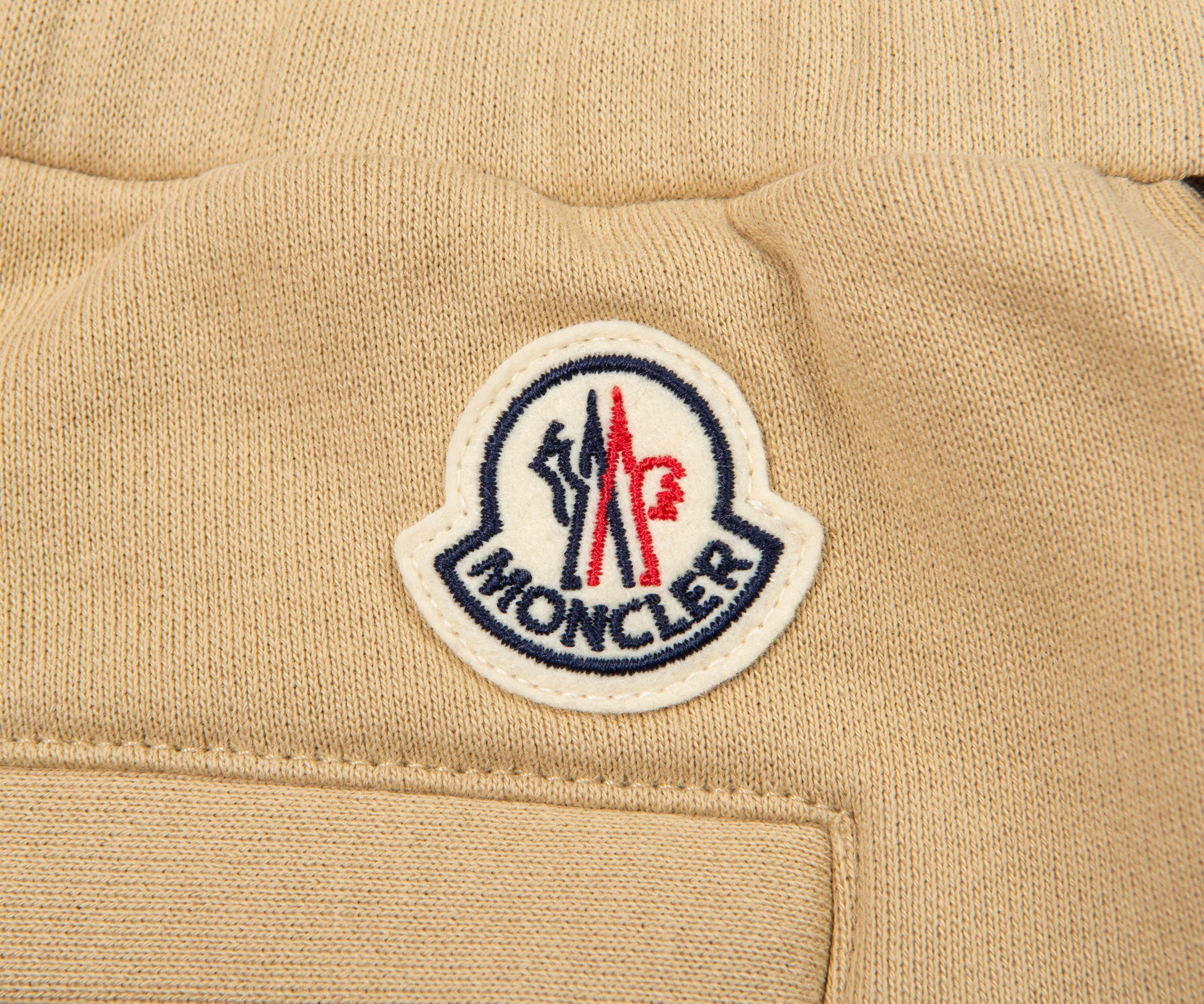 Moncler Sand Thick Cotton Brown Trimming Shorts - Image 5