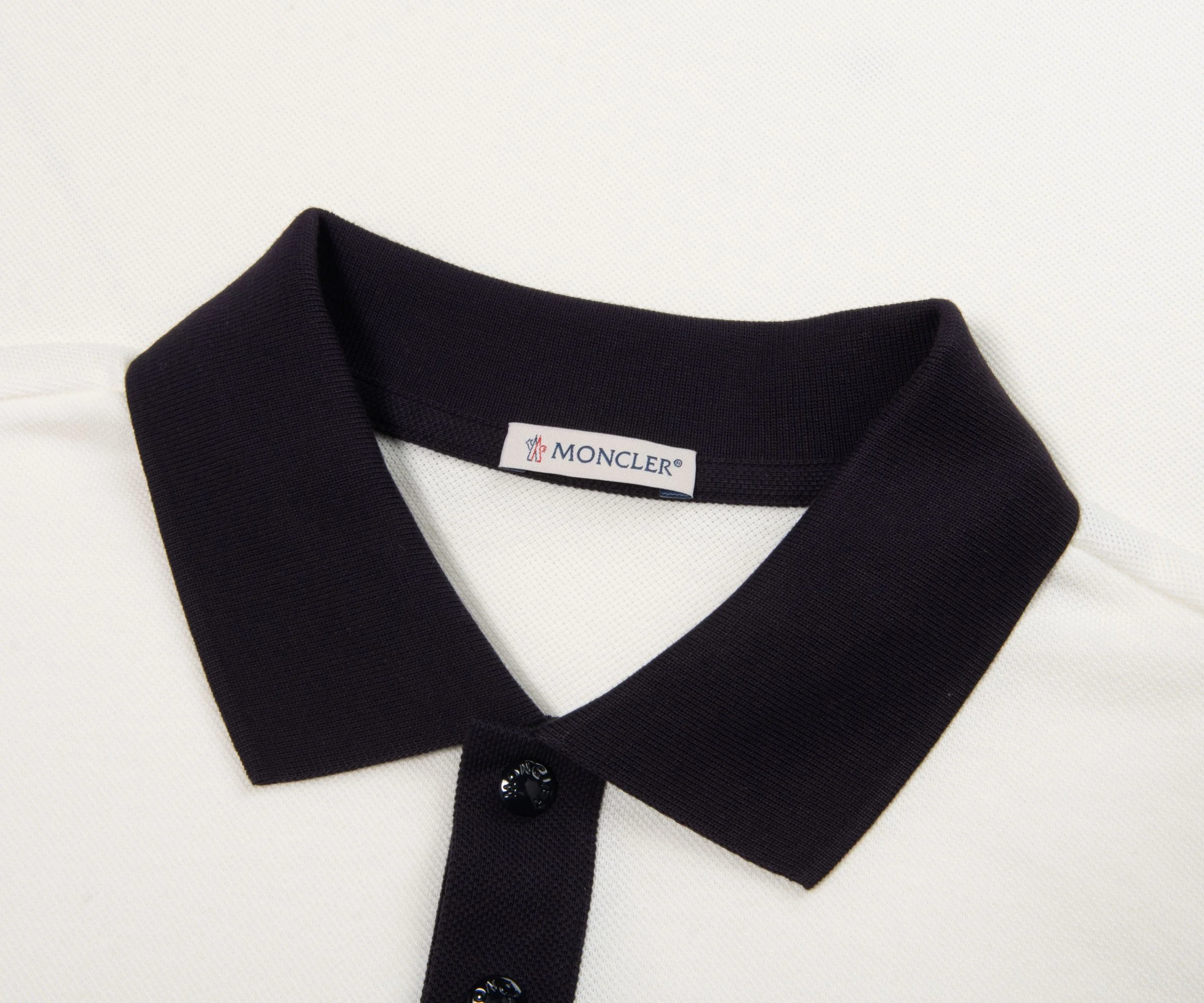 Moncler White Embroidered Logo Polo Shirt - Image 2