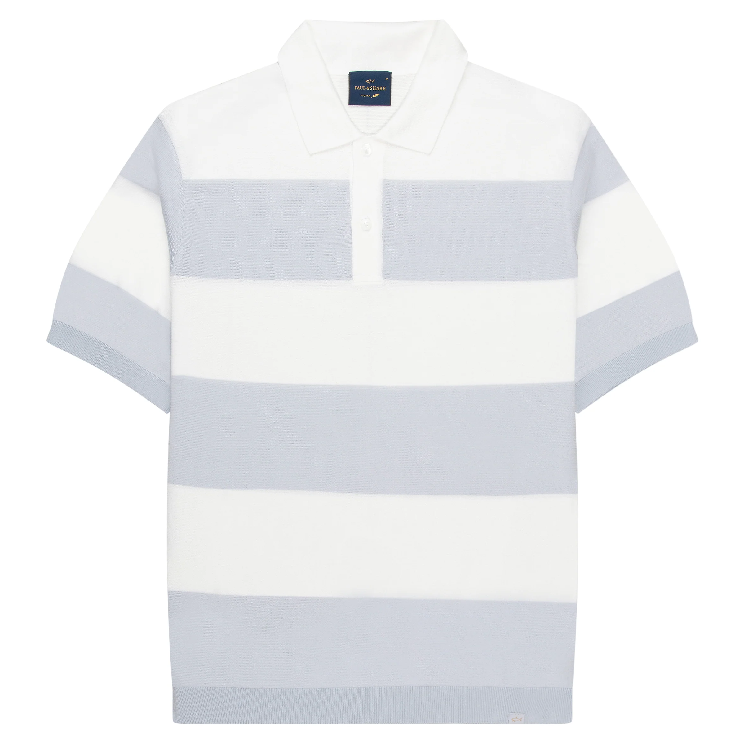 Paul & Shark White/Blue Fade Stripe Cotton Polo