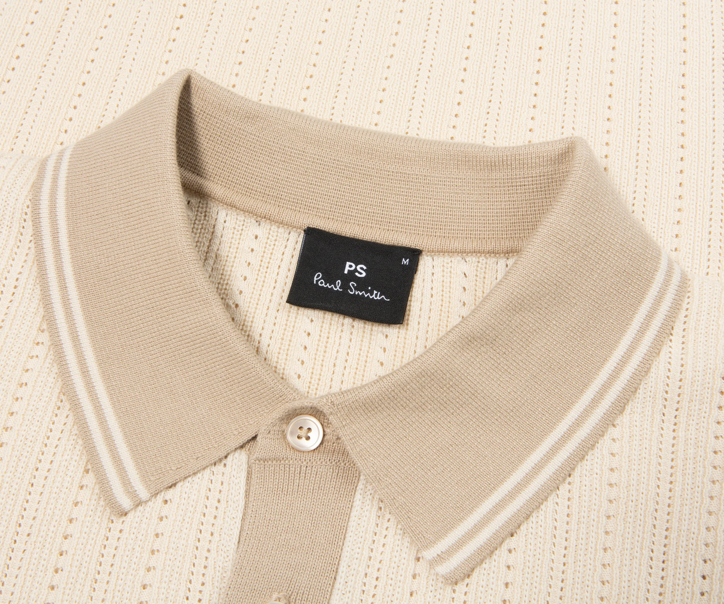 Paul Smith Cream Knitted Detailed Polo - Image 2
